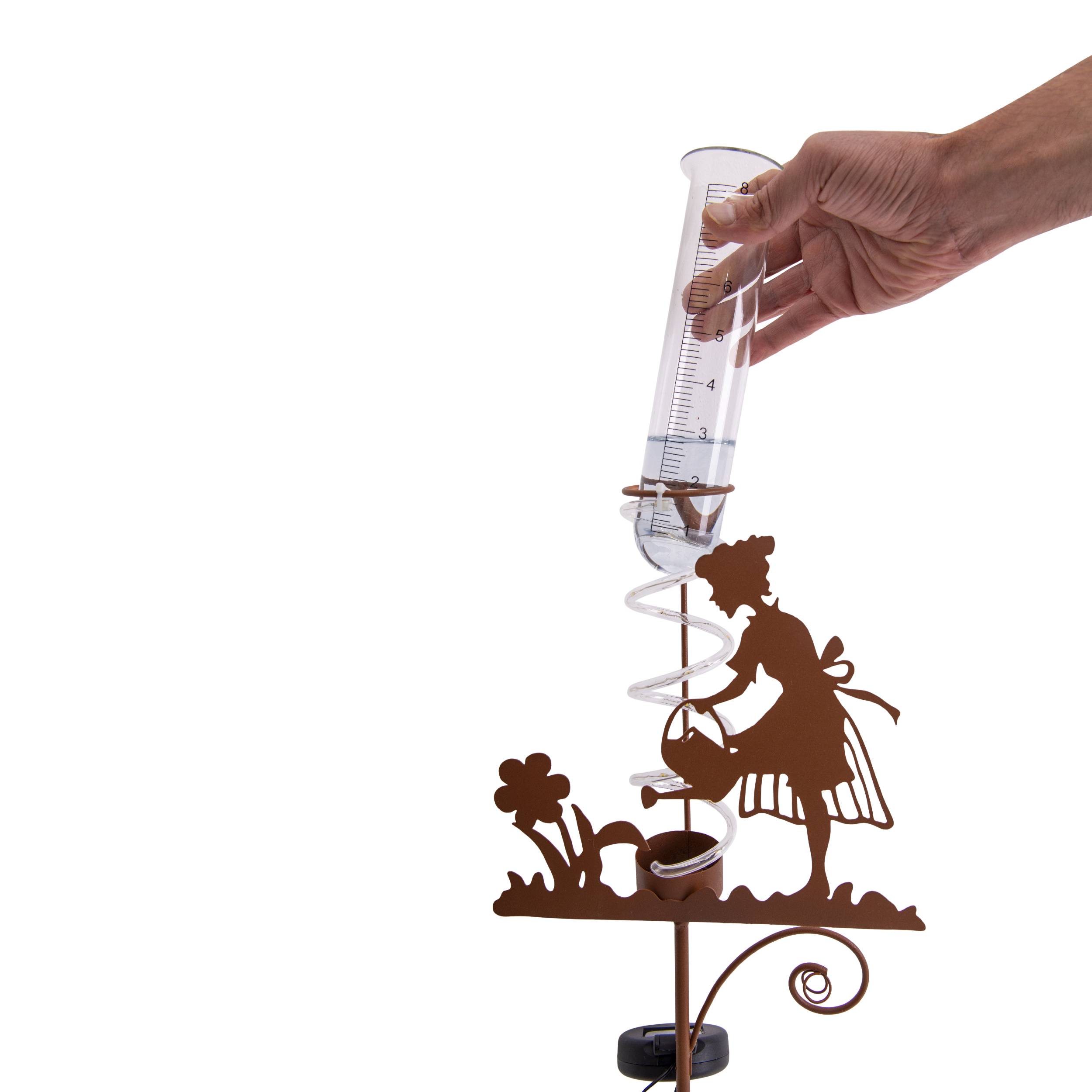 LED-Solar Erdspieß "ELAIA" Regenwassermesser H: 95cm