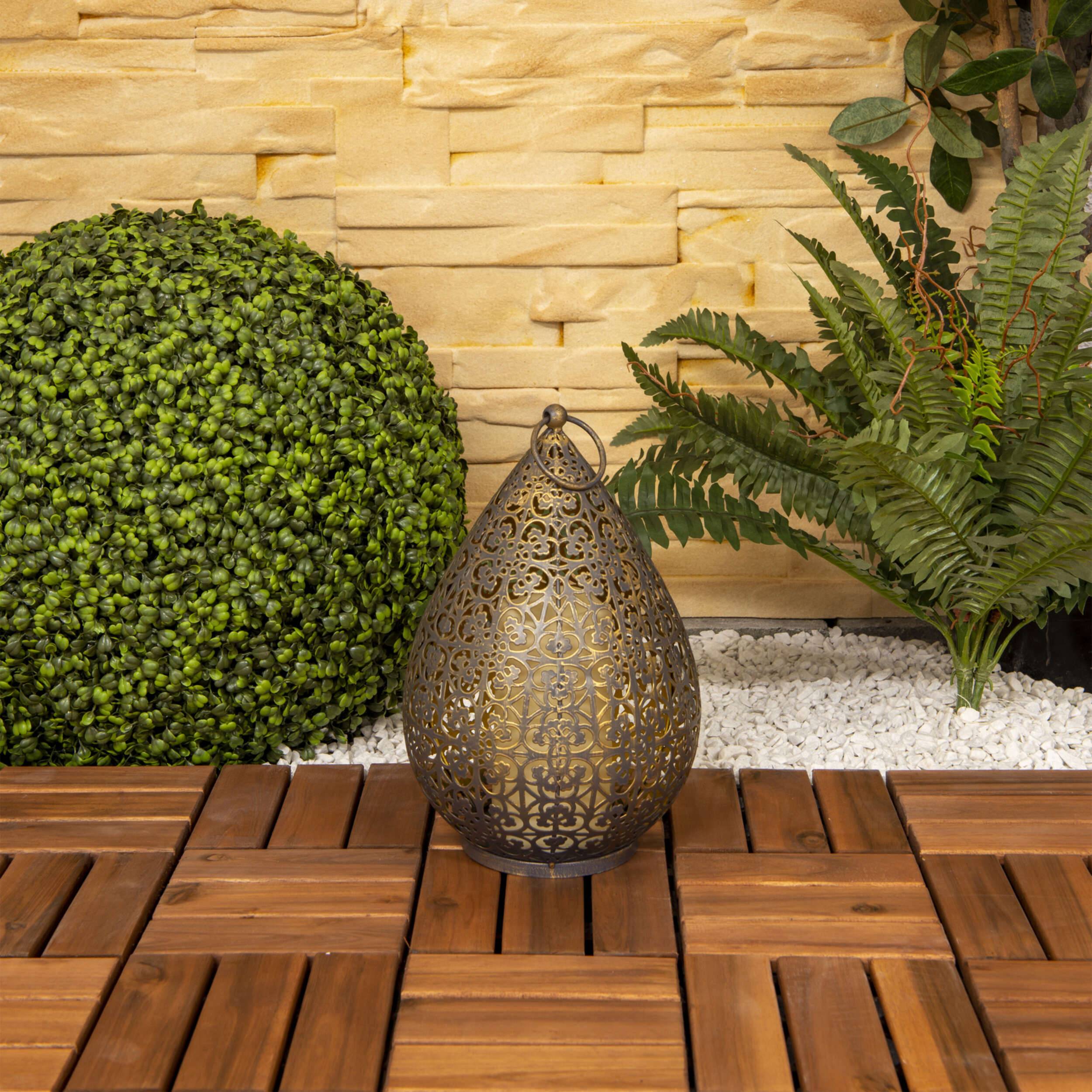 LED Dekoleuchte "REMORA" H: 27,8cm antik-gold