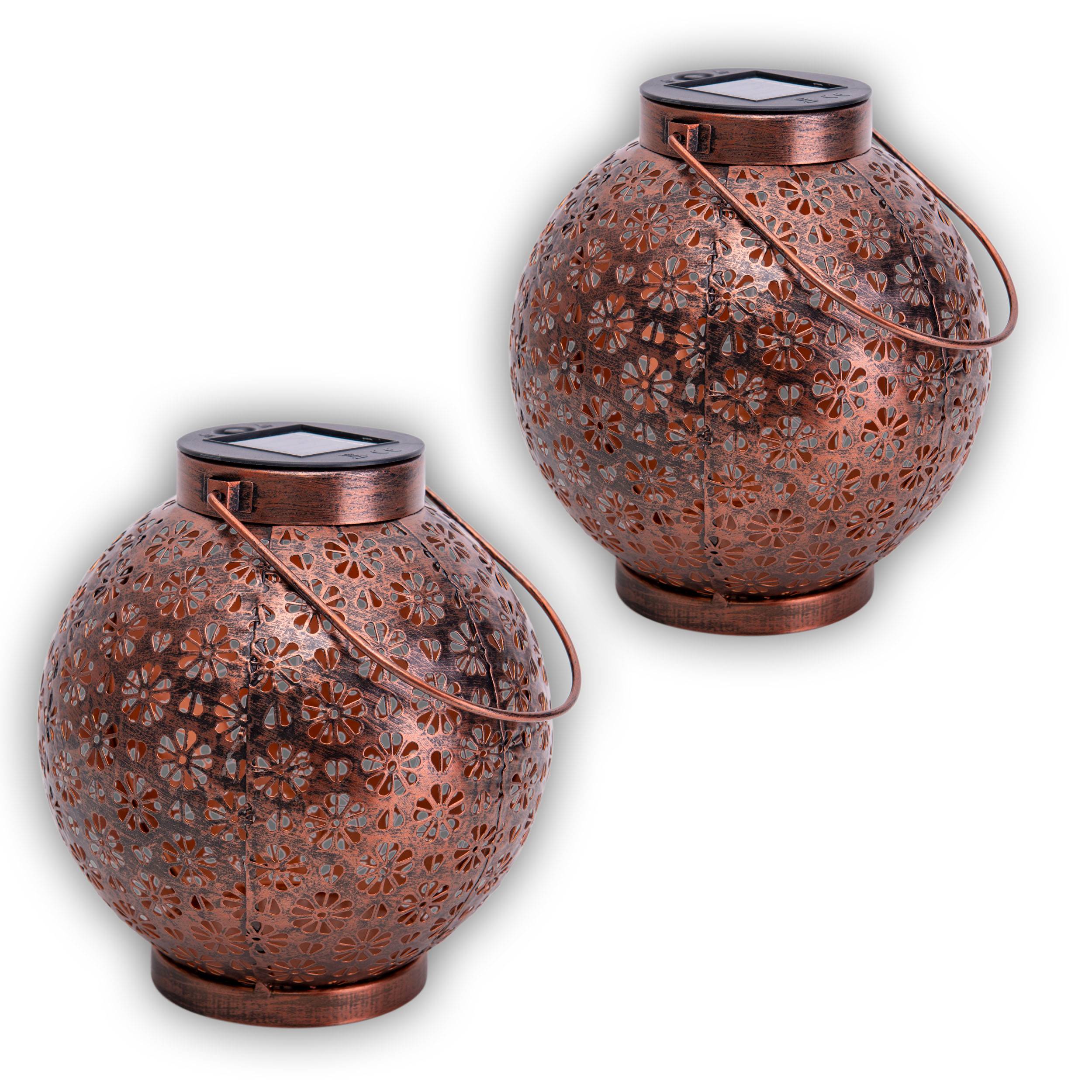 2er-Set LED Deko-Solarleuchte l/b: 18cm bronze