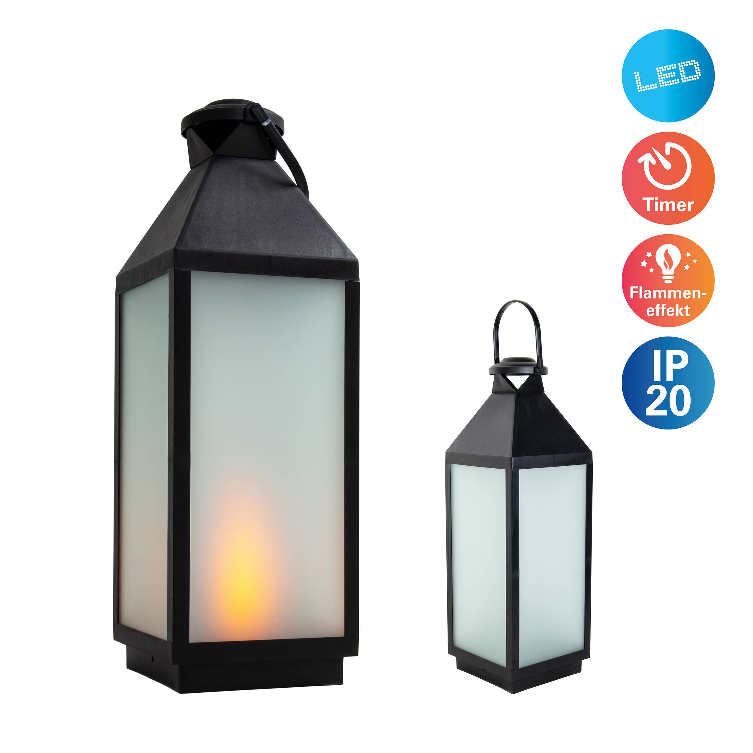 LED Dekoleuchte Laterne "DORIS" schwarz