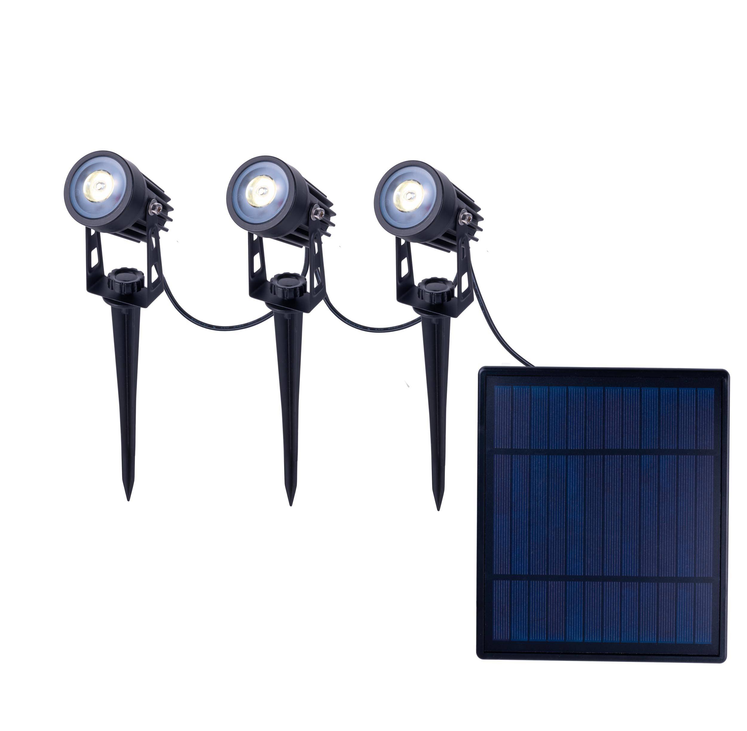 3er LED Solarspot mit Erdspieß "SPOTI"
