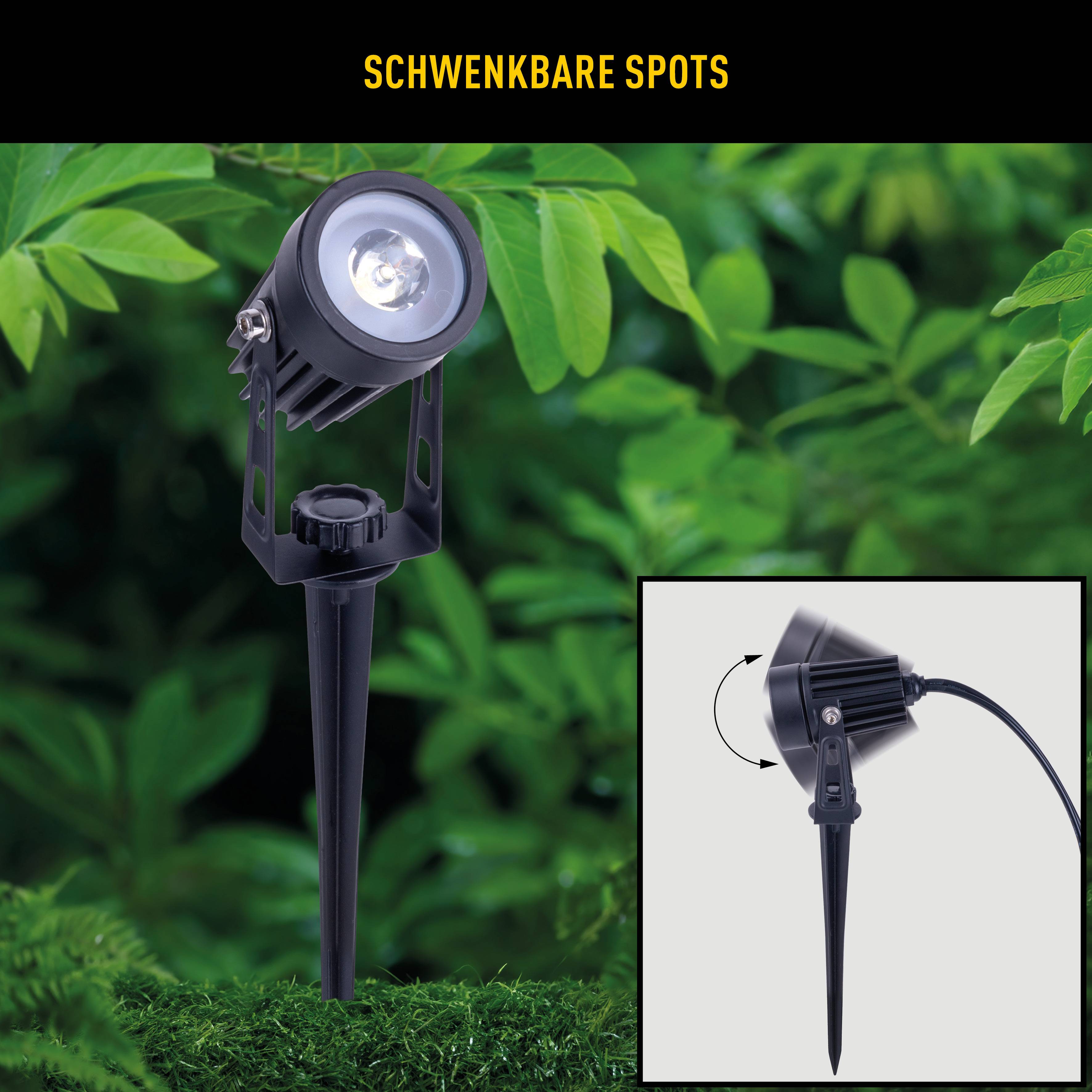 3er LED Solarspot mit Erdspieß "SPOTI"