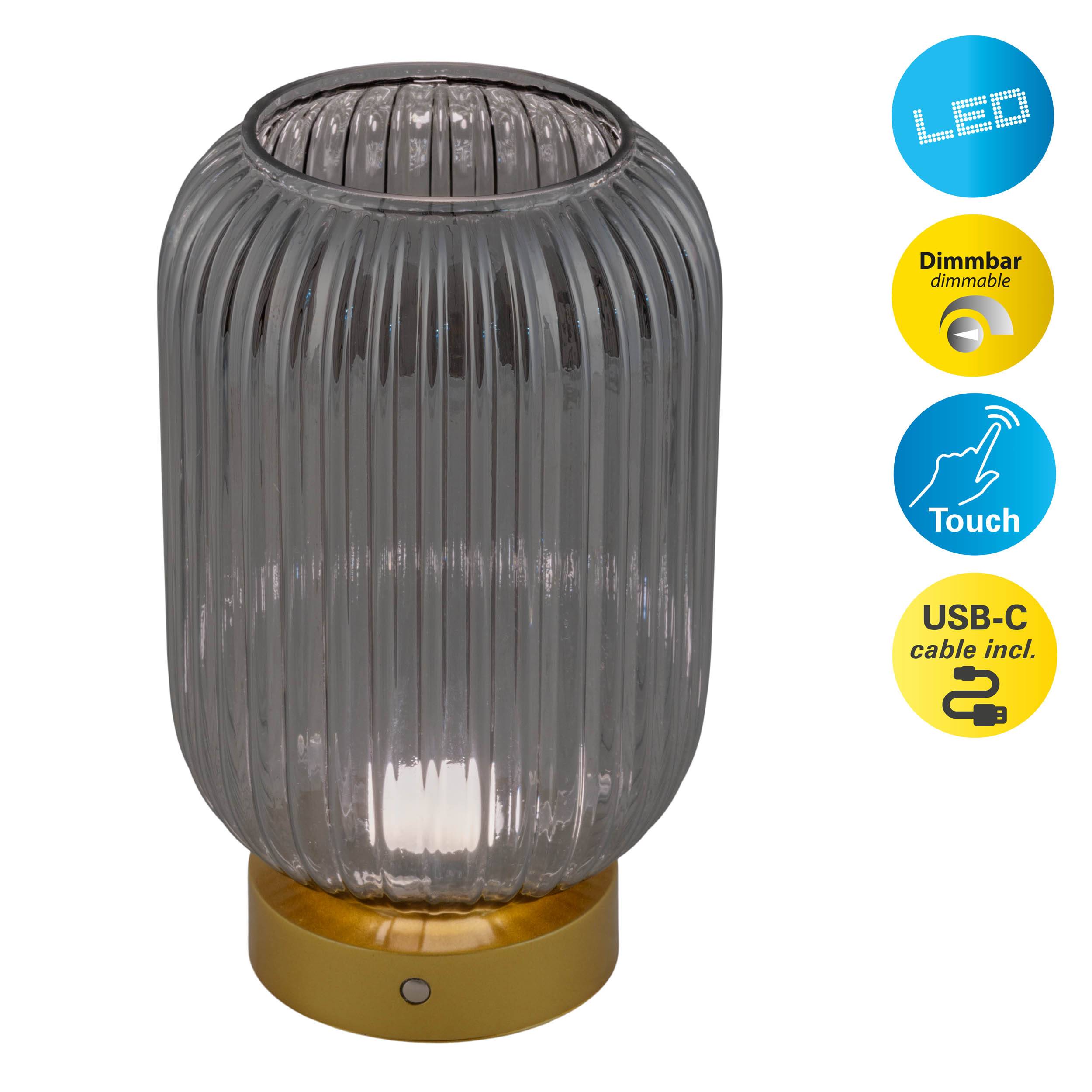 Akkutischleuchte "LUISE" gold