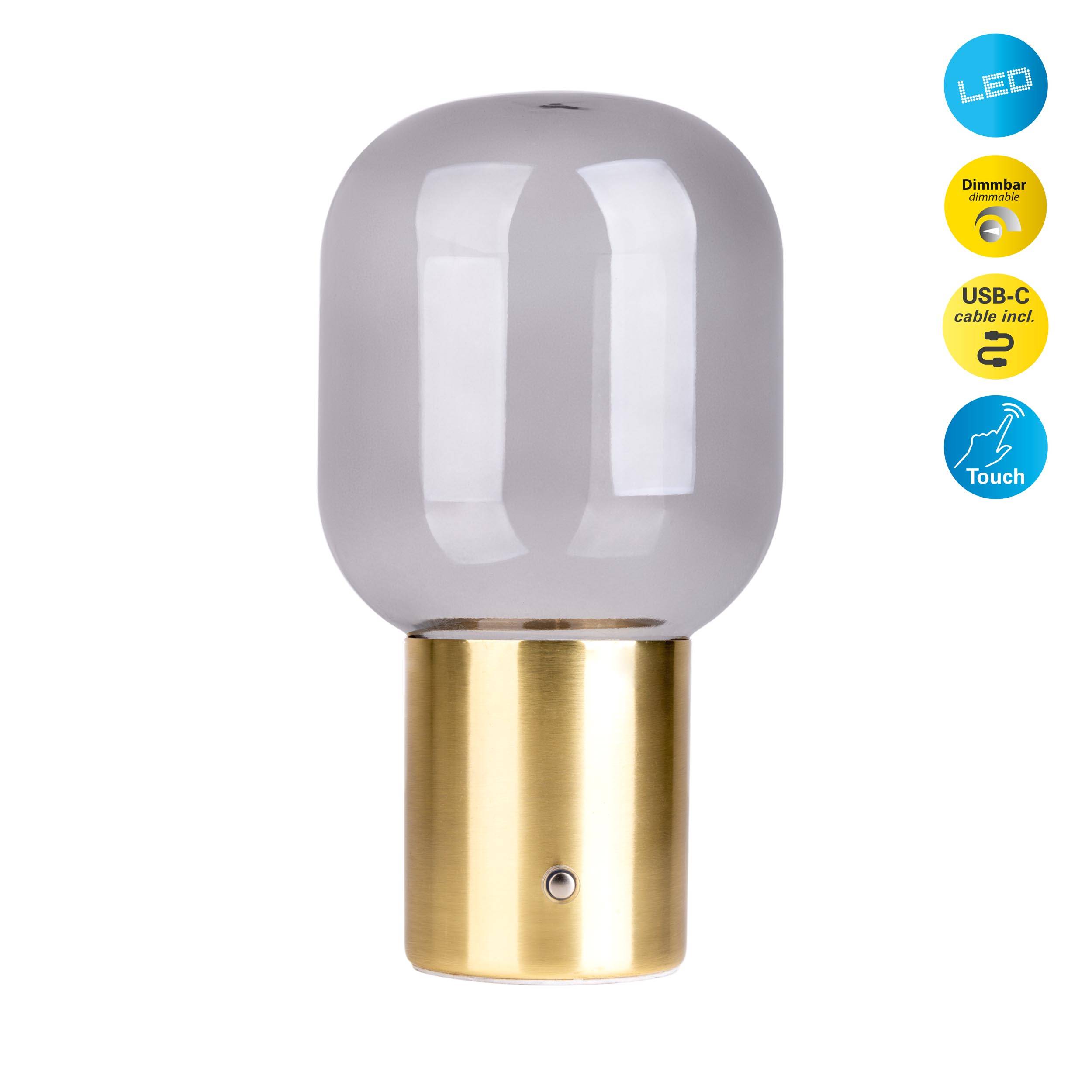 Akku-Tischleuchte "ALBERO" messing H: 25 cm