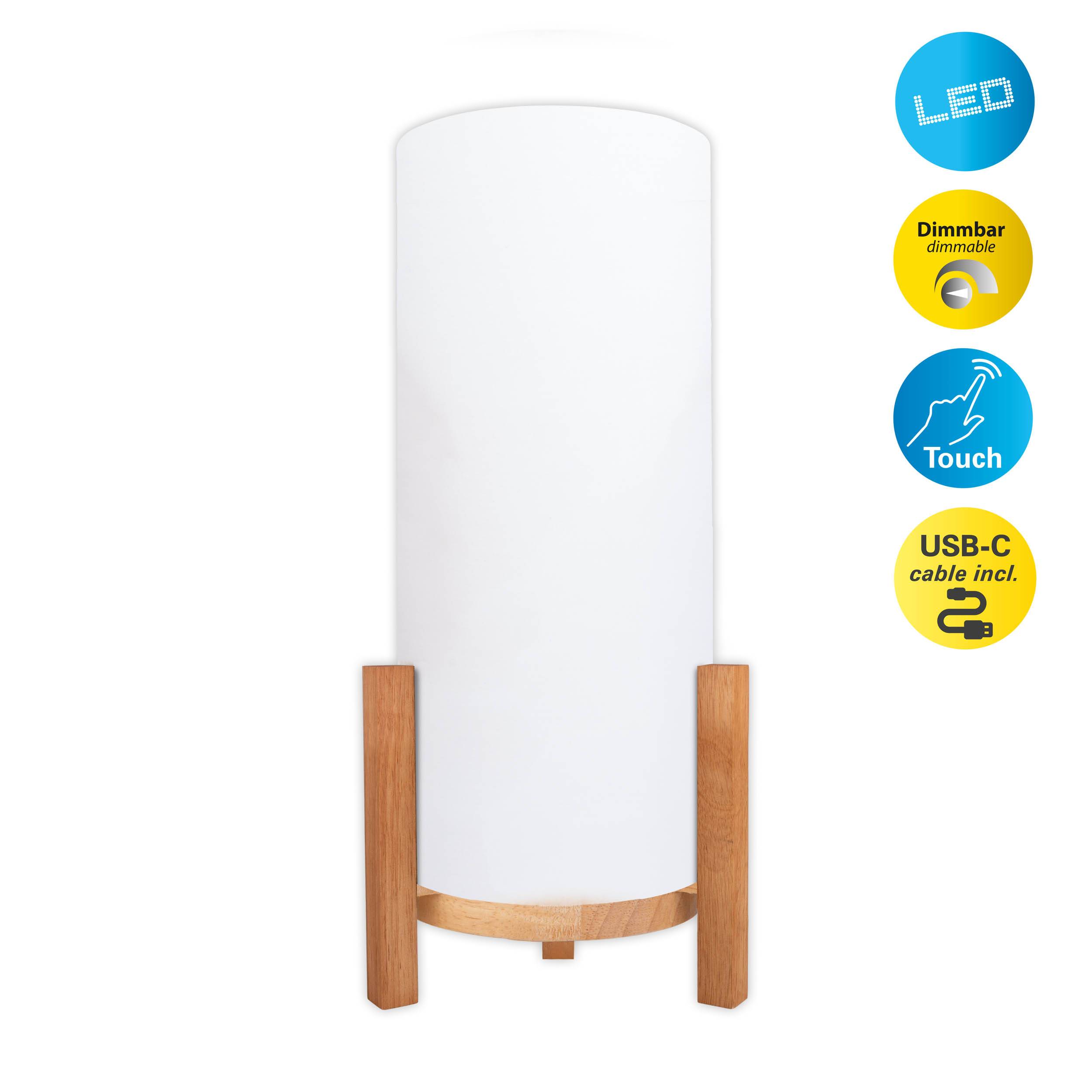 Akkutischleuchte "MADITA" H: ca. 48 cm weiß