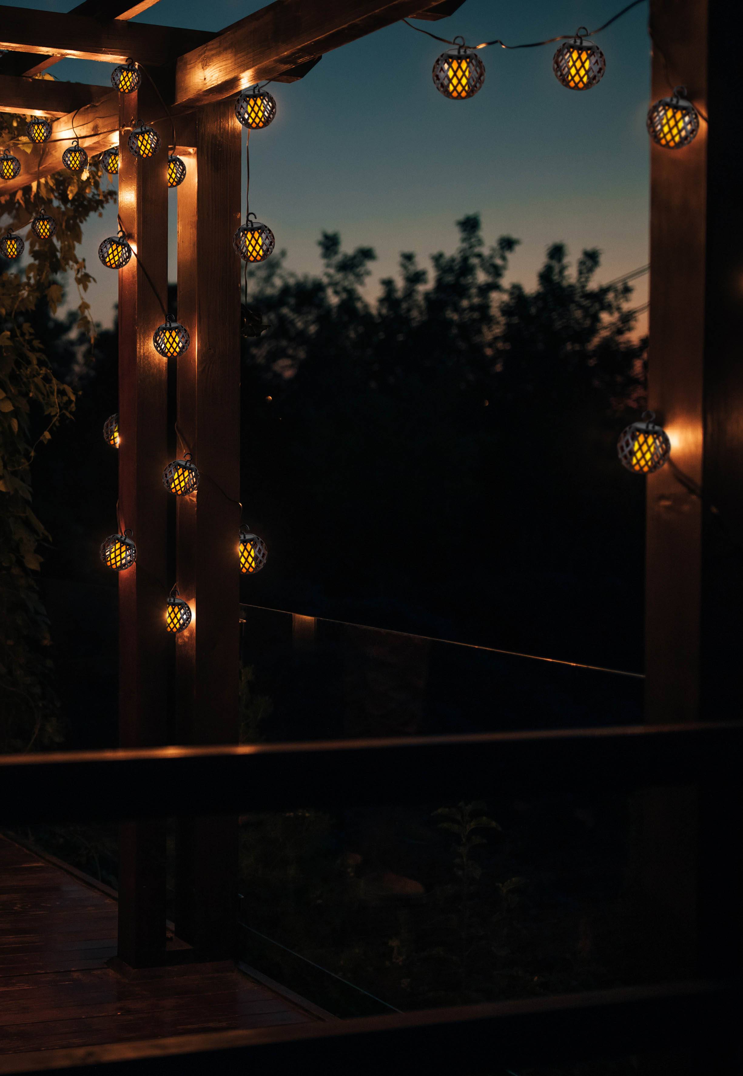 Solarkugellicherkette inkl. Flammeneffekt "FOGO"