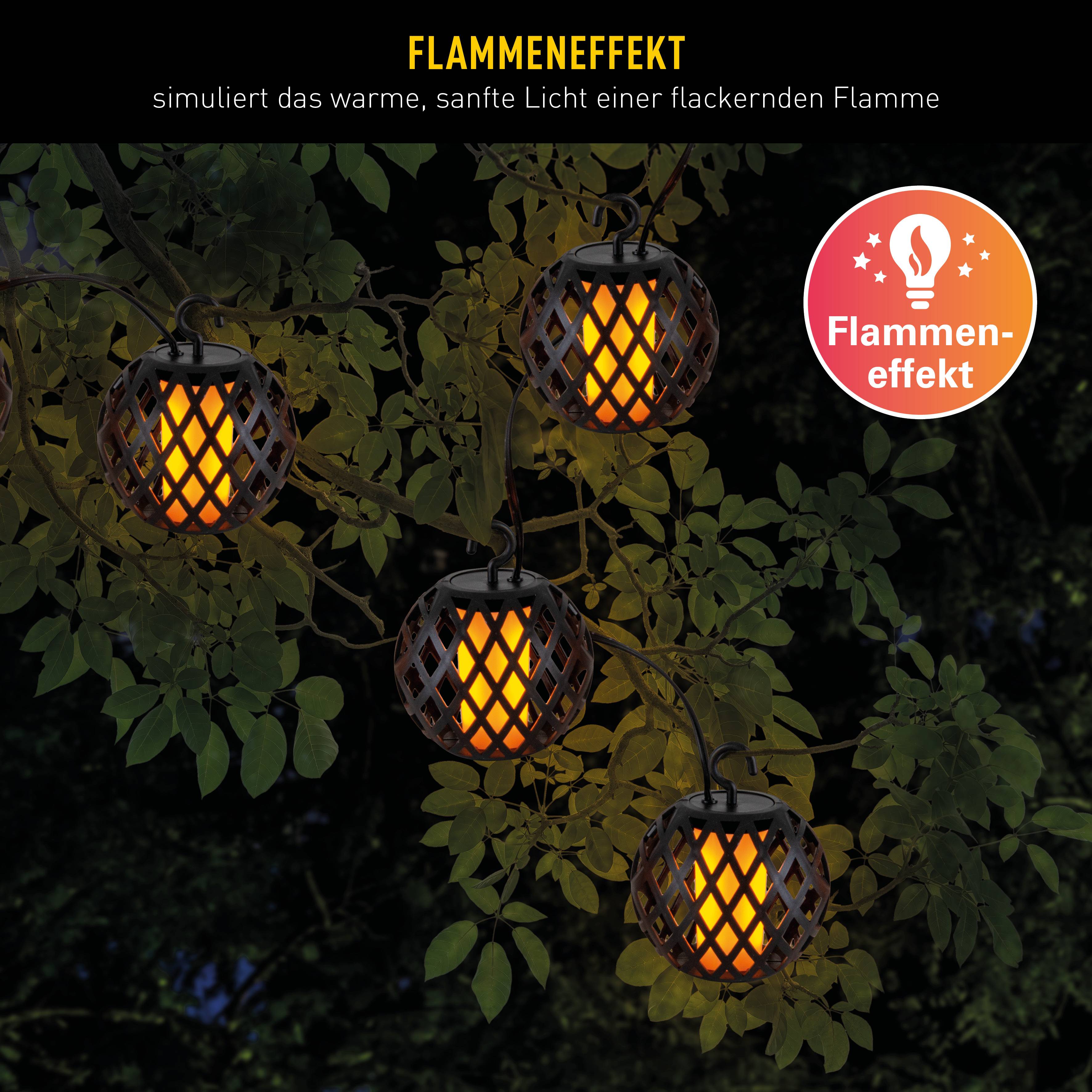 Solarkugellicherkette inkl. Flammeneffekt "FOGO"