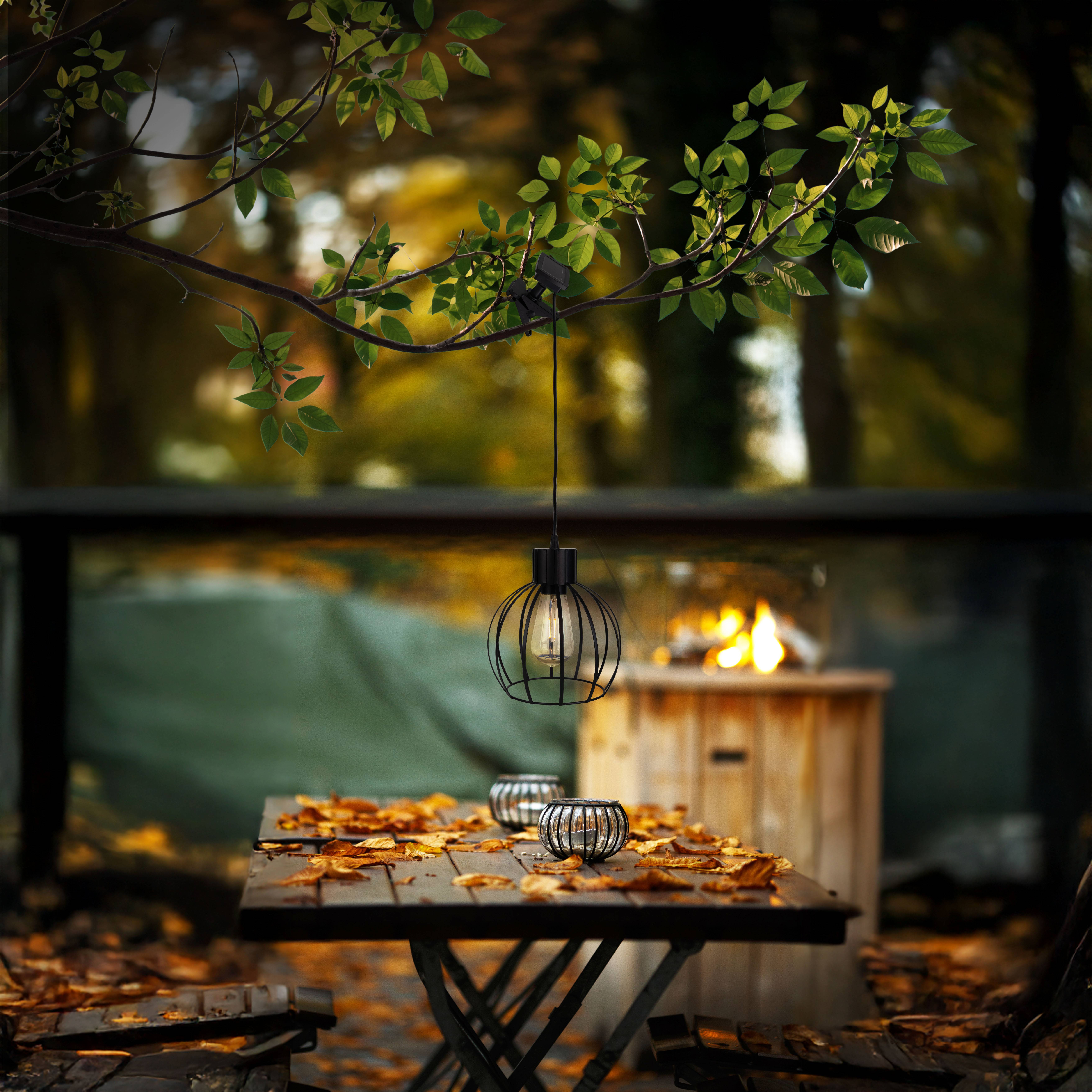 Solar- / Pendelleuchte schwarz "GRID"