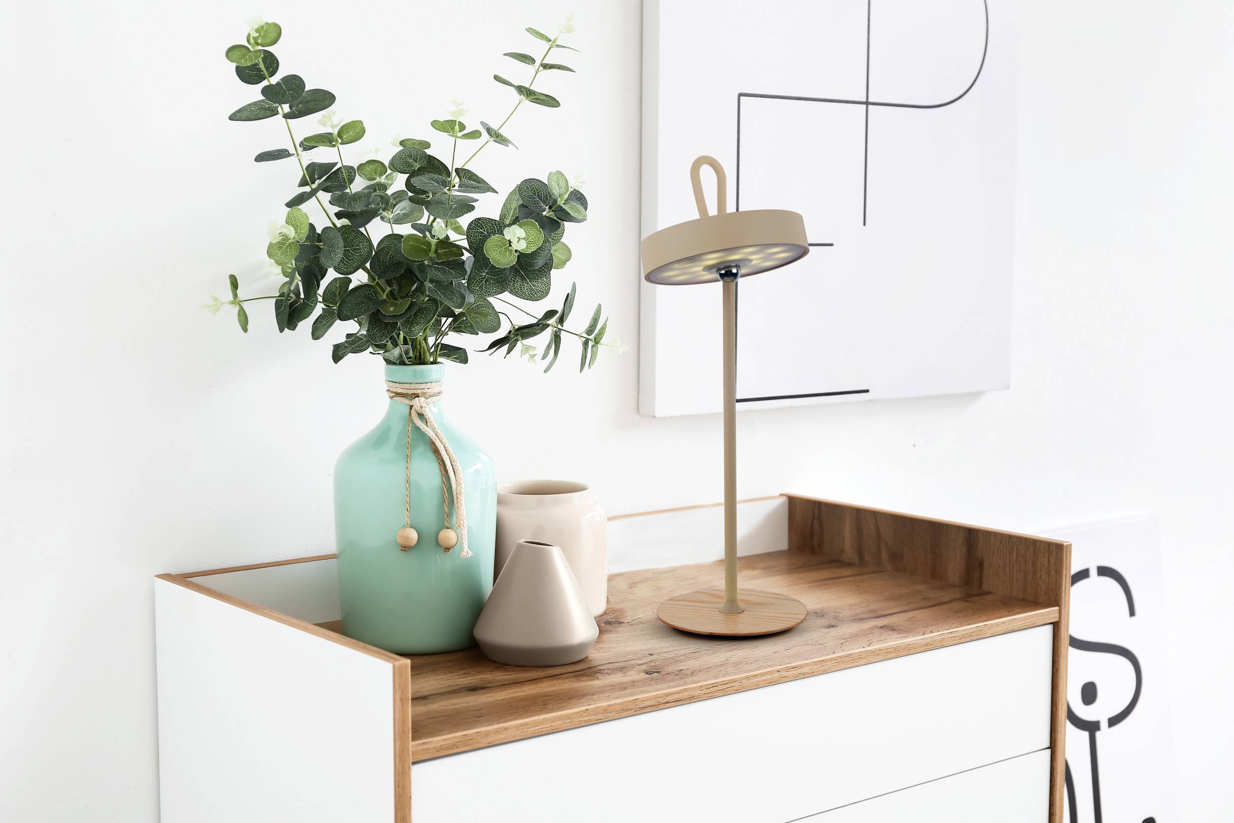 LED-Akku-Tischleuchte "ELLI" frost almond