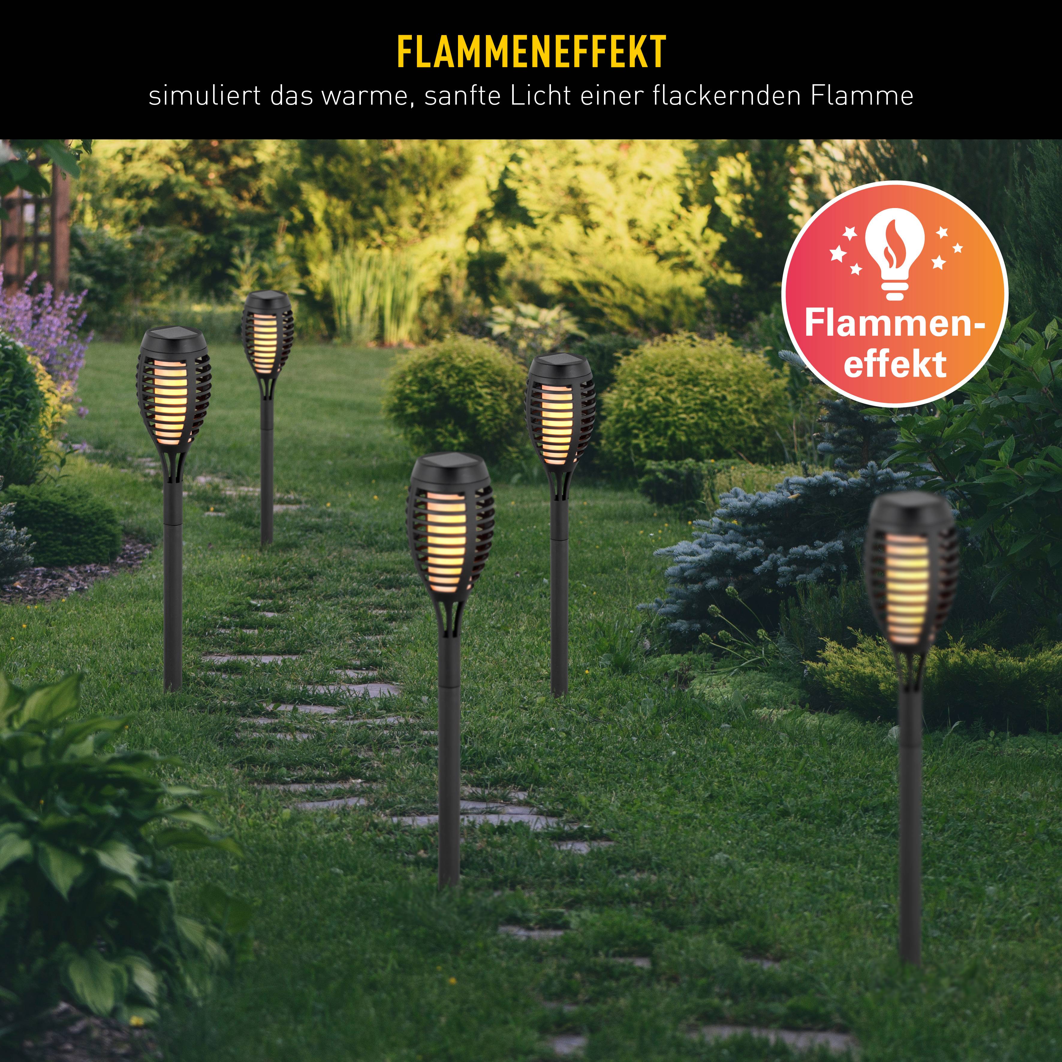 5er-Set LED Solar-Erdspieß Fackeln "FANILO"