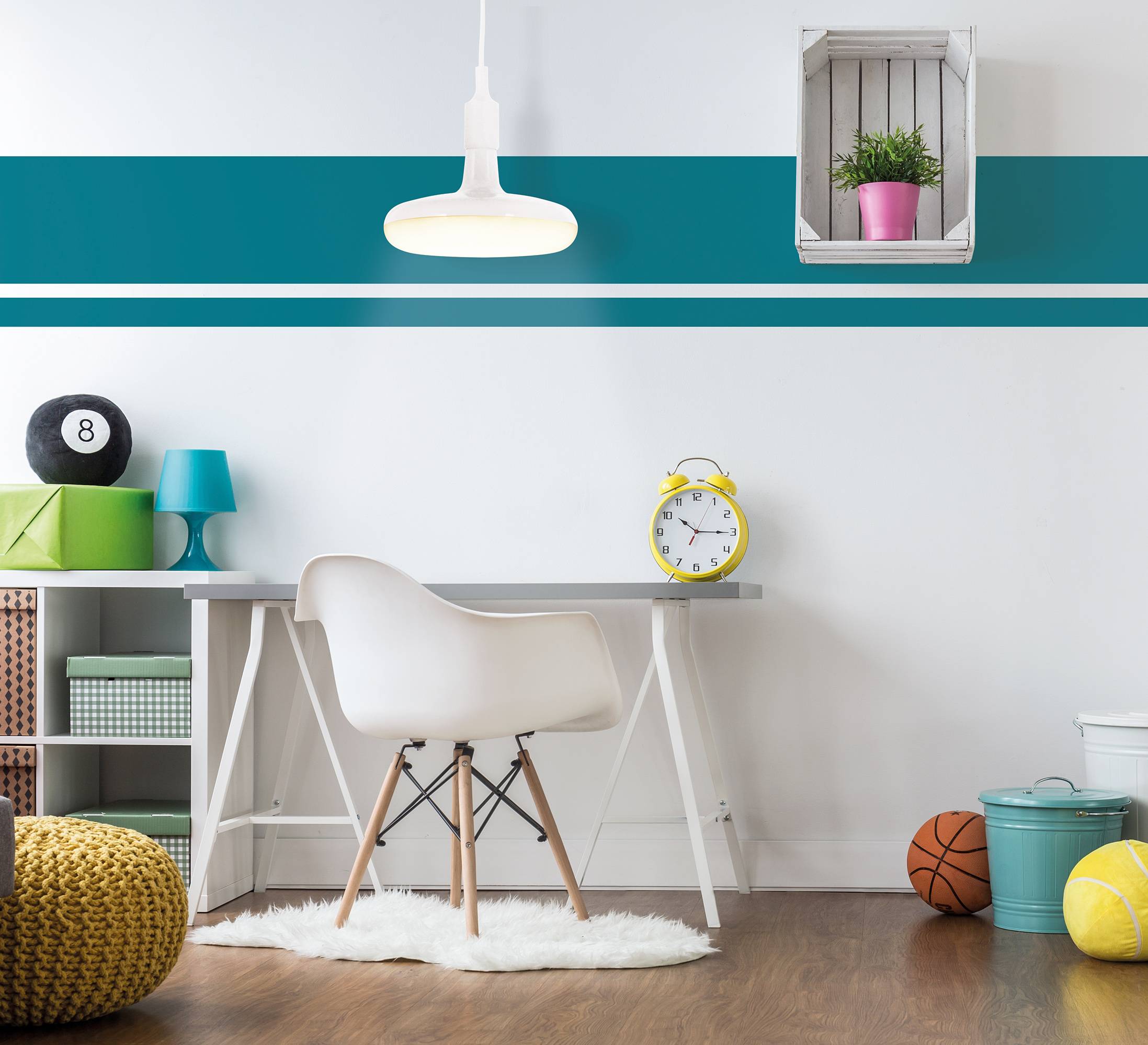 Pendel "UFO" inkl. E27 / weiß