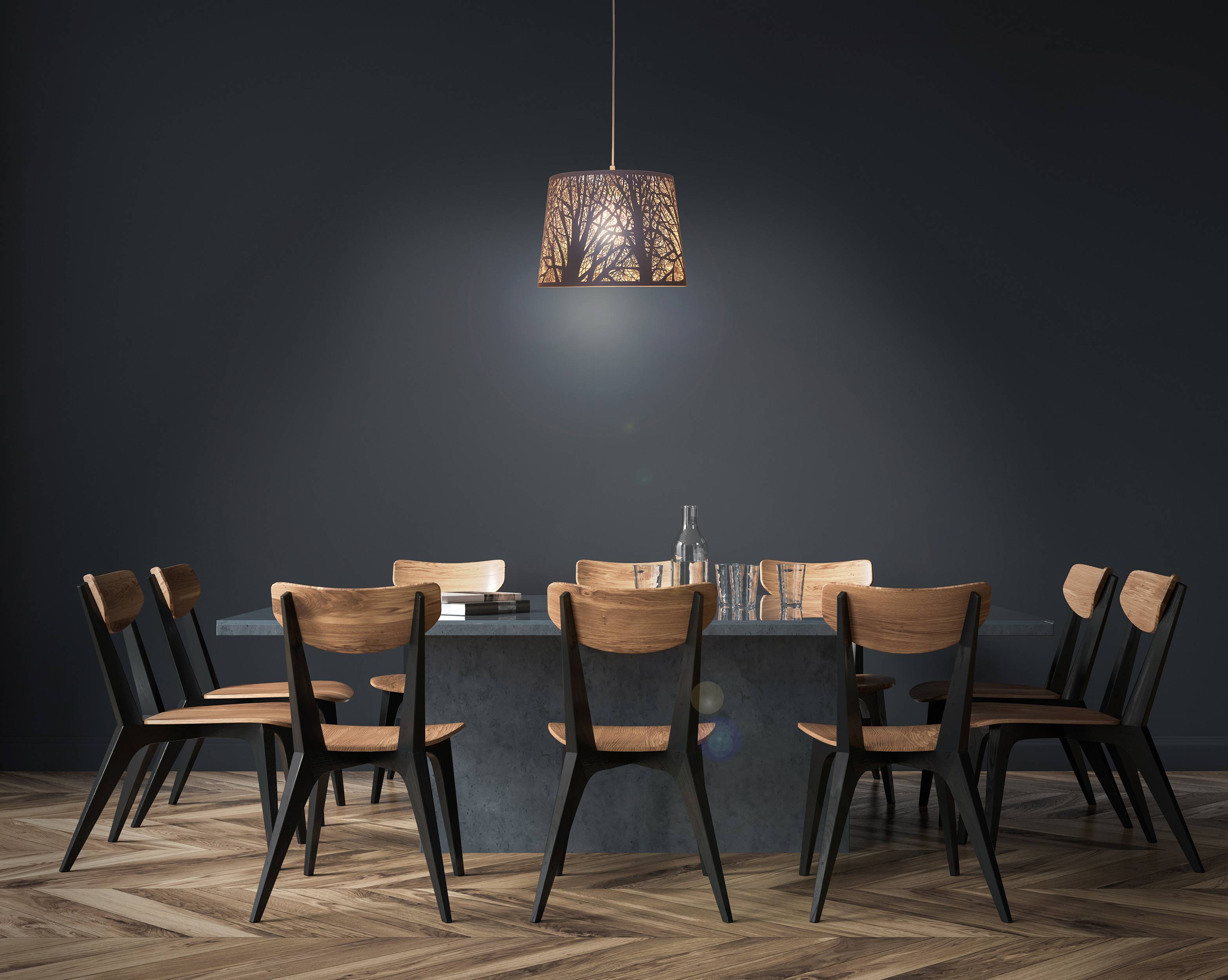 Pendelleuchte "WHITE WOOD" mit Ast-Dekor