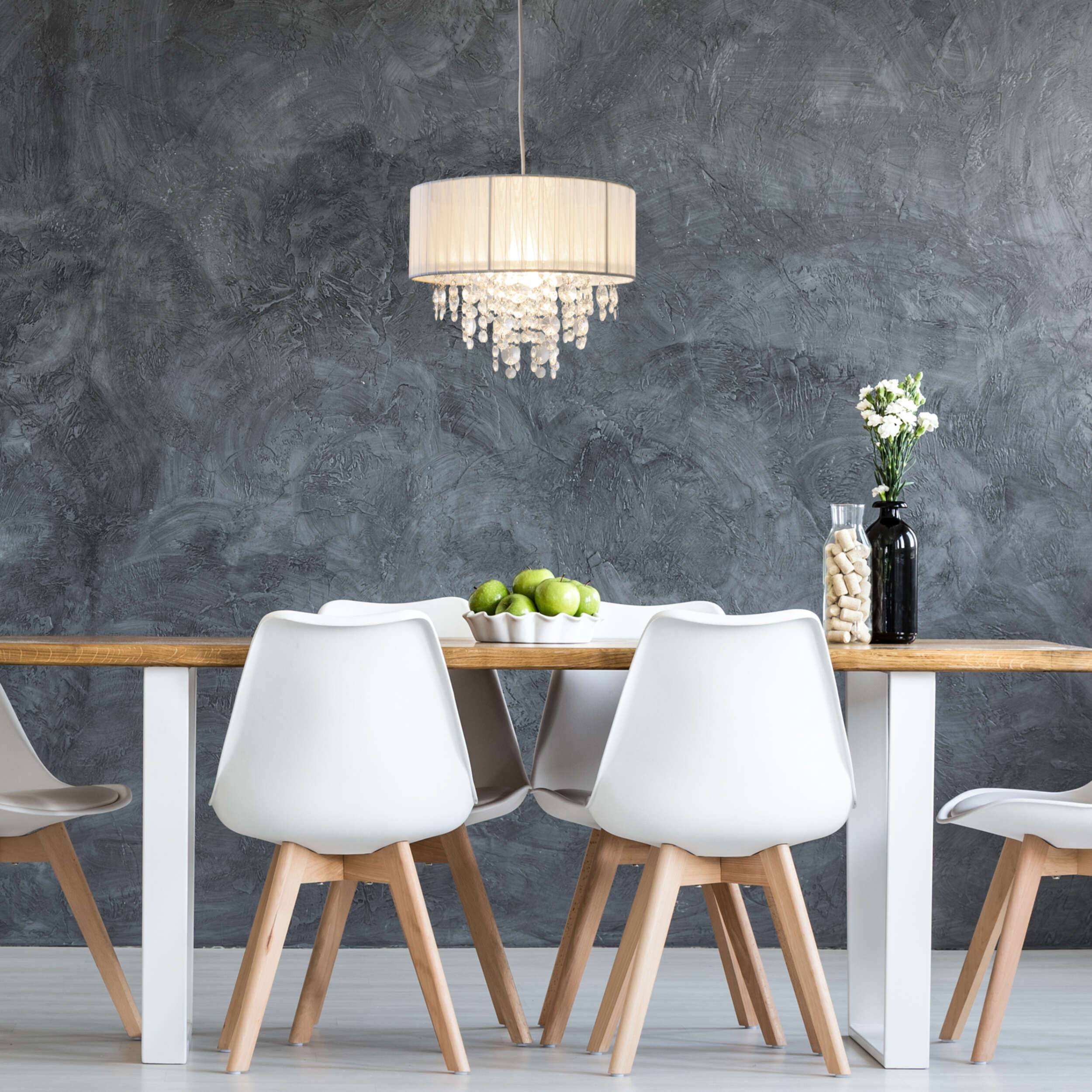 Deko-Pendelleuchte "KRISTALLO" weiß