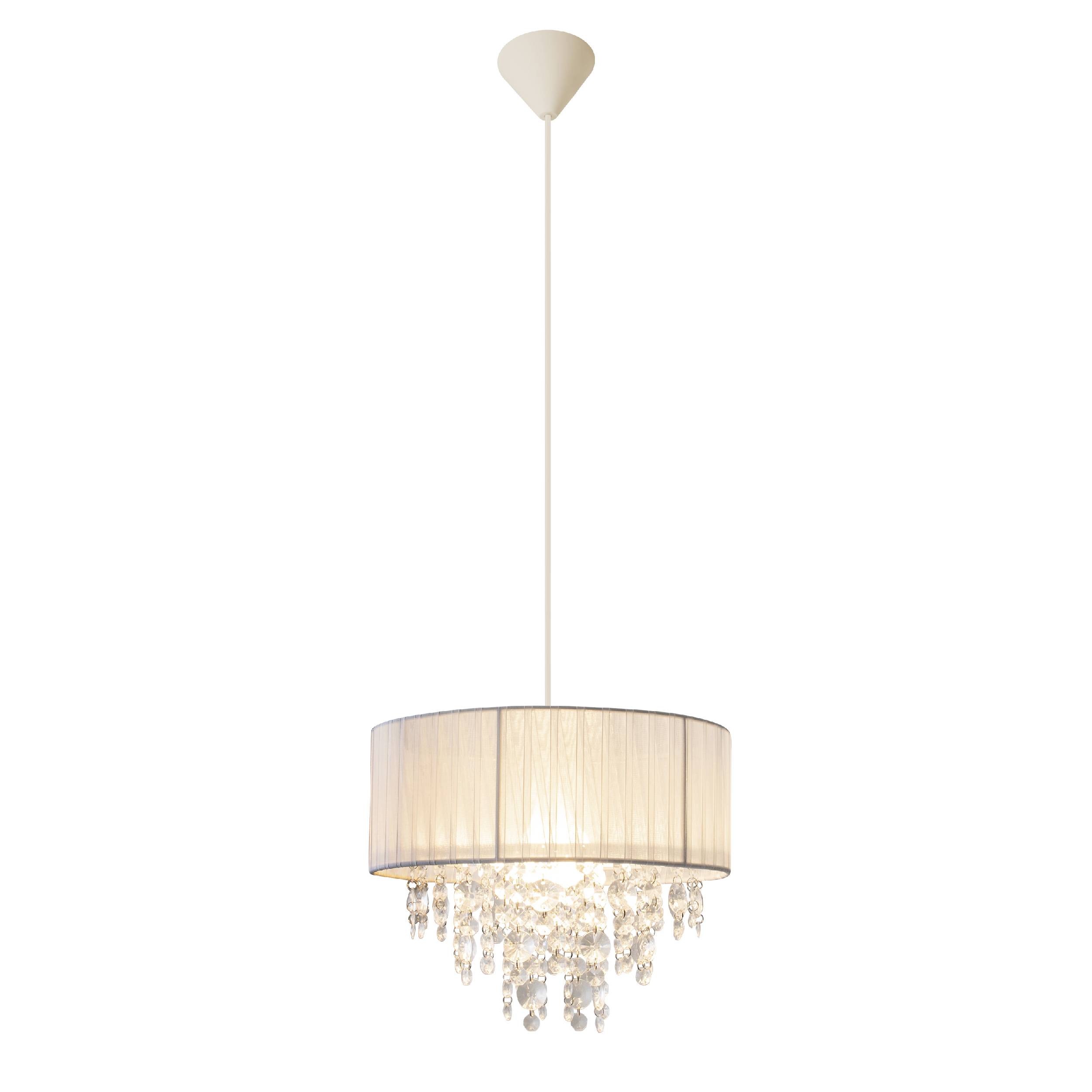 Deko-Pendelleuchte "KRISTALLO" weiß