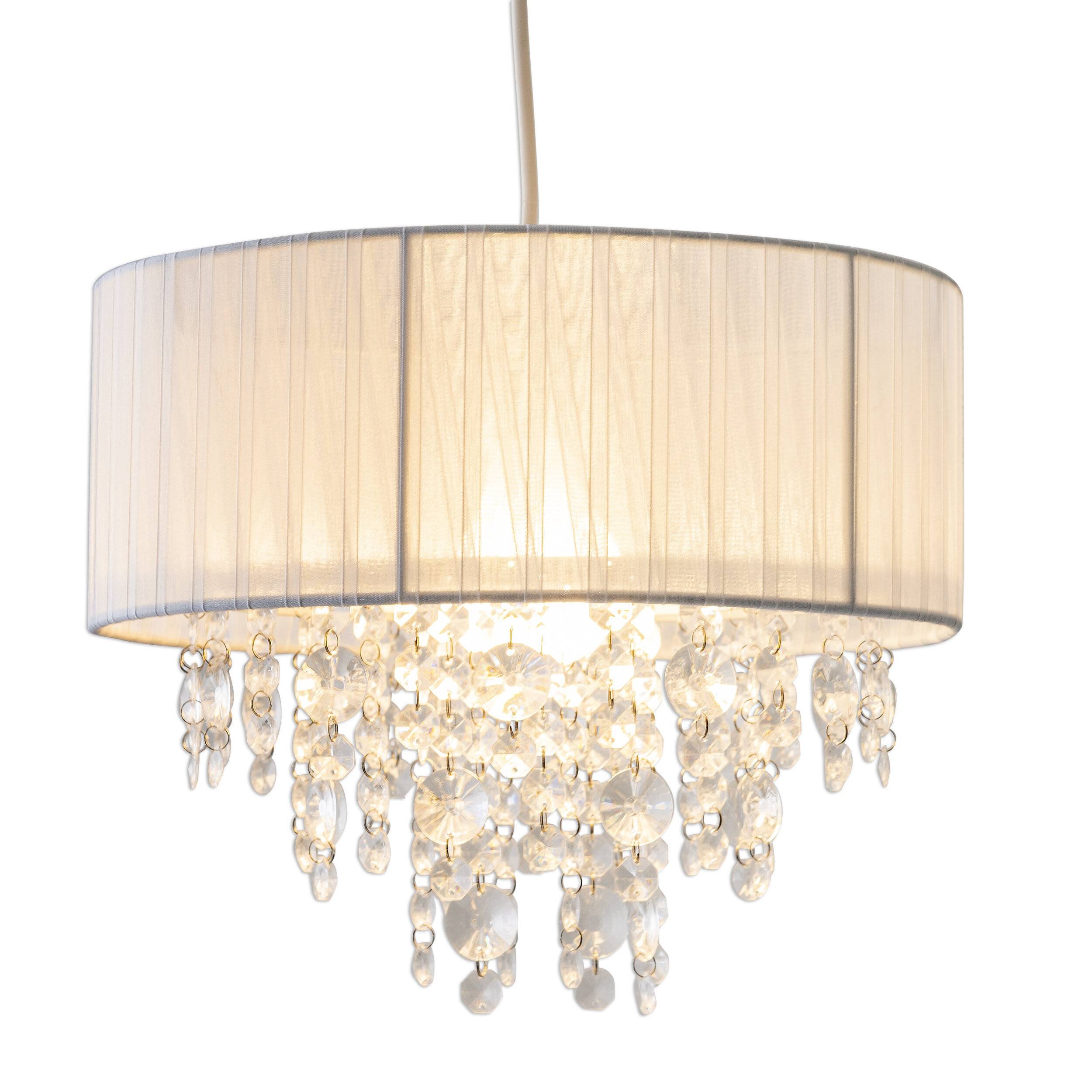 Deko-Pendelleuchte "KRISTALLO" weiß