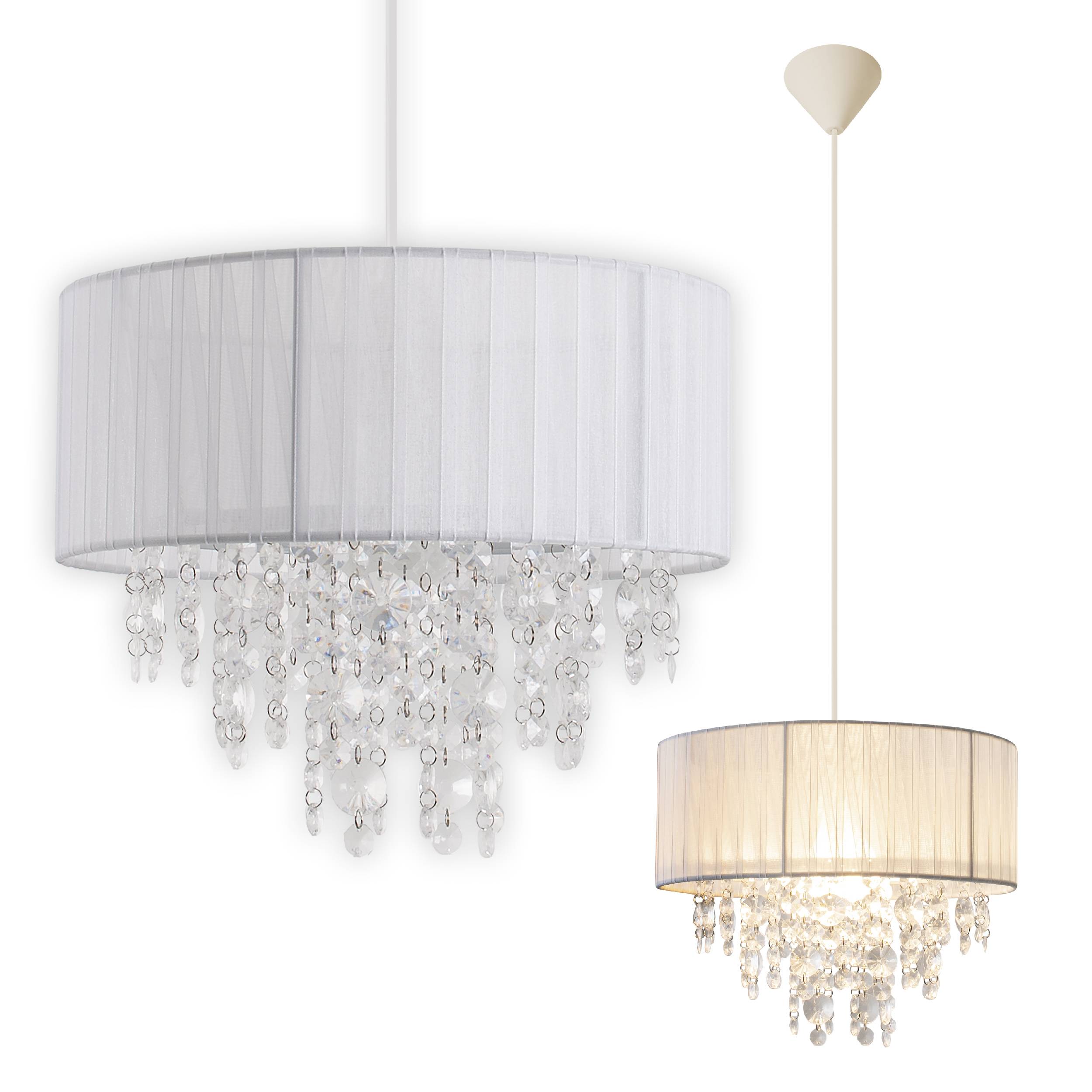 Deko-Pendelleuchte "KRISTALLO" weiß