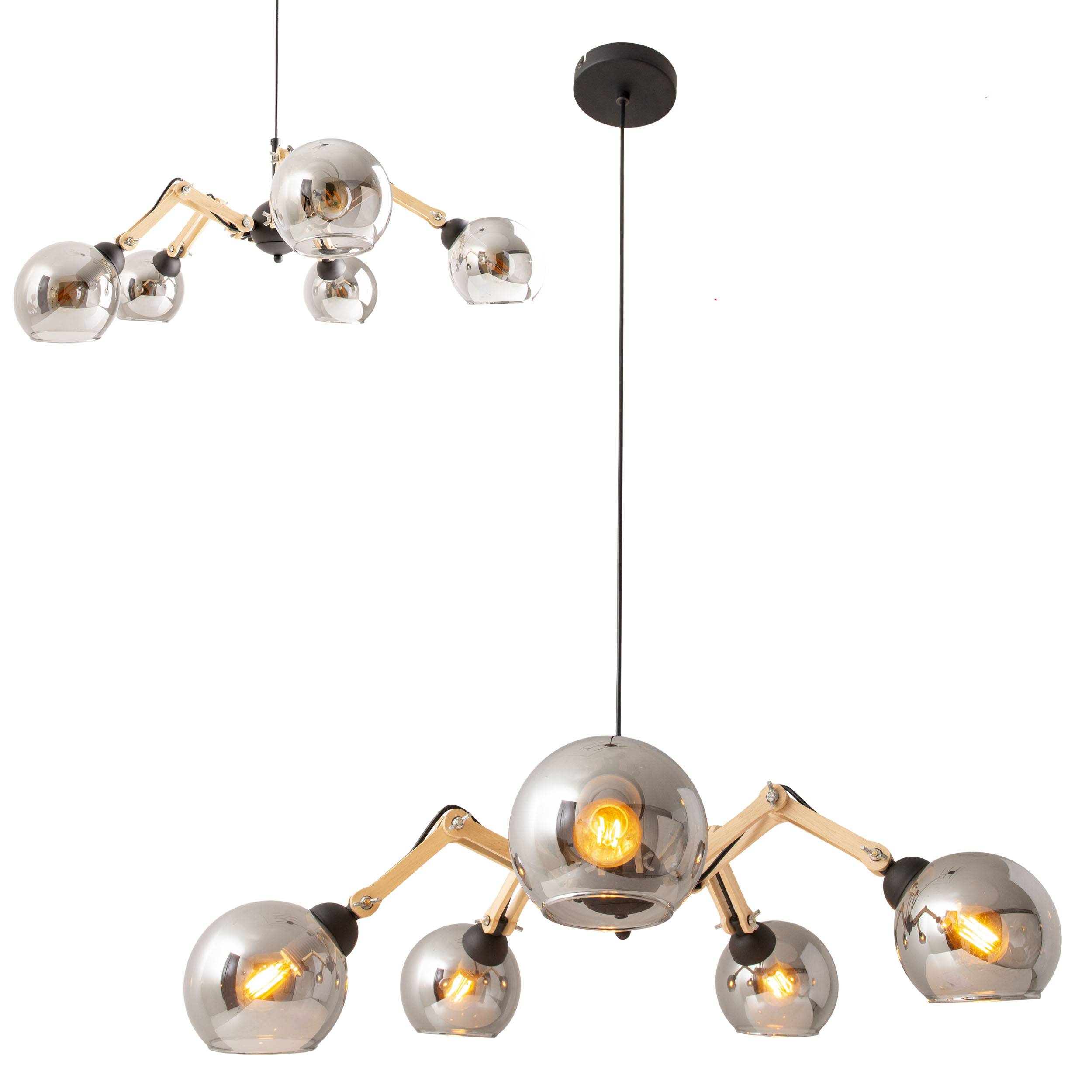 5er Glas-Pendelleuchte "SOITO" d: 80cm