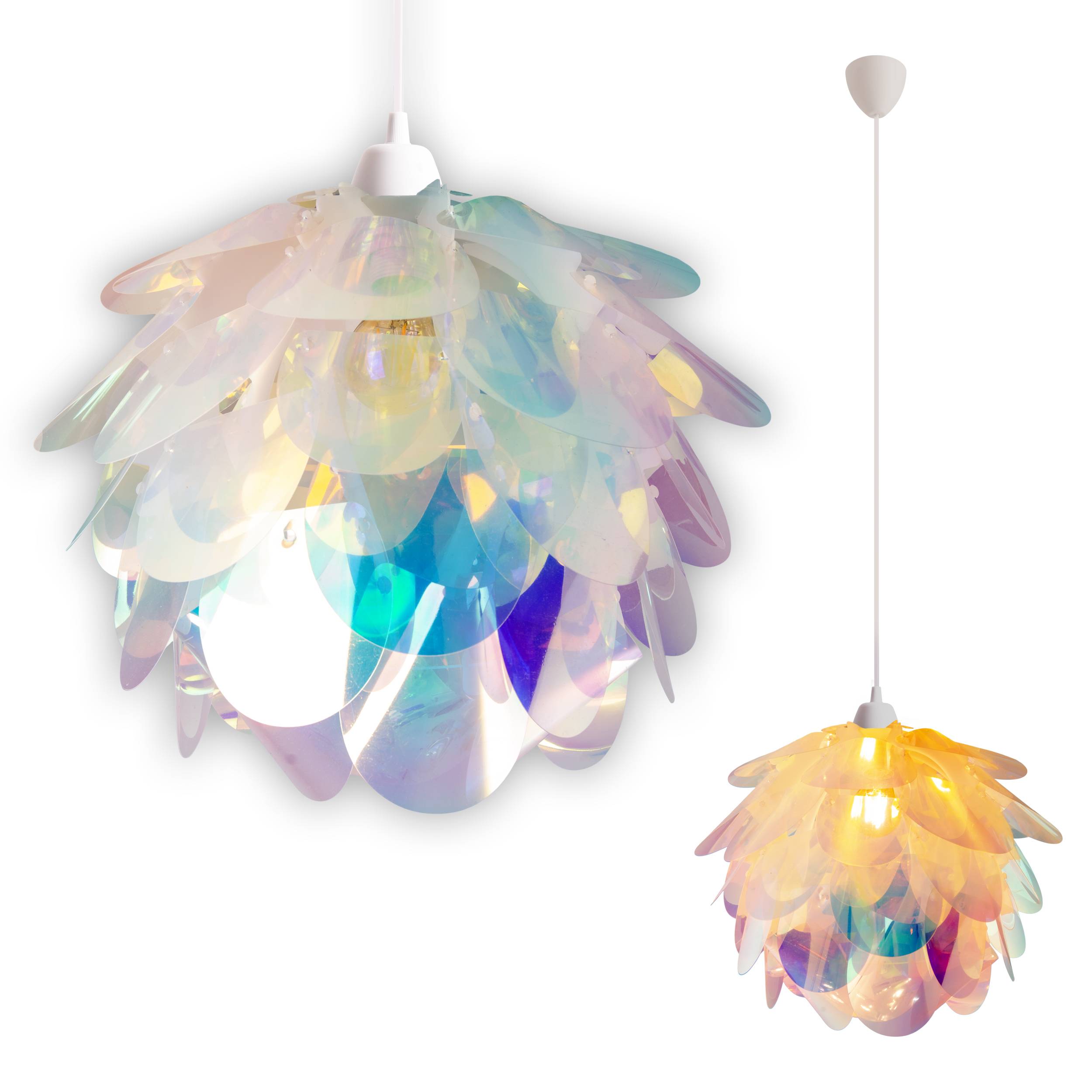 Deko-Pendelleuchte "FORA" irisierend