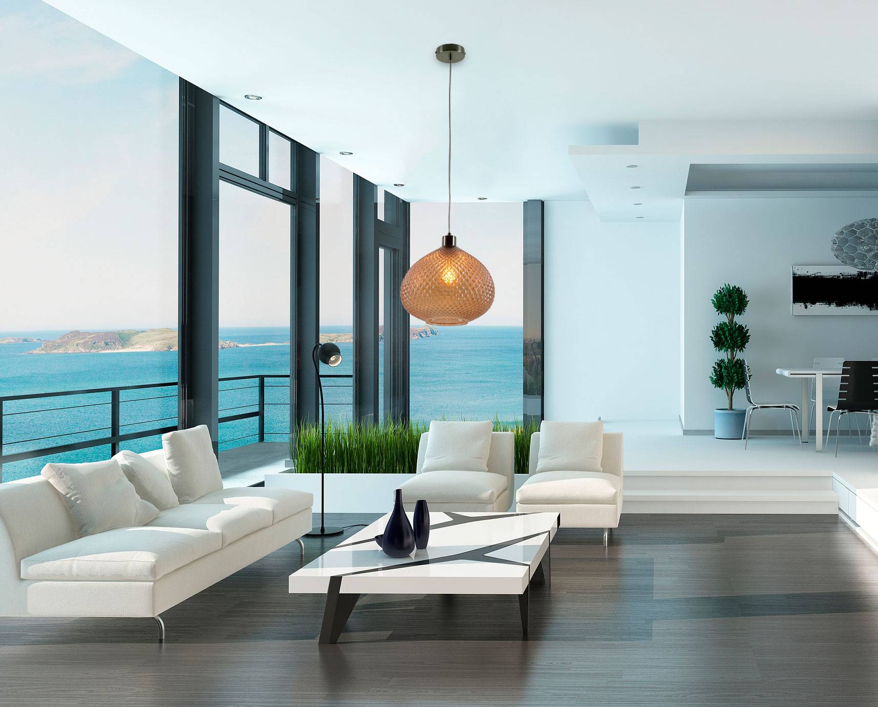 Glas-Pendelleuchte "SURRAT" d: 29cm