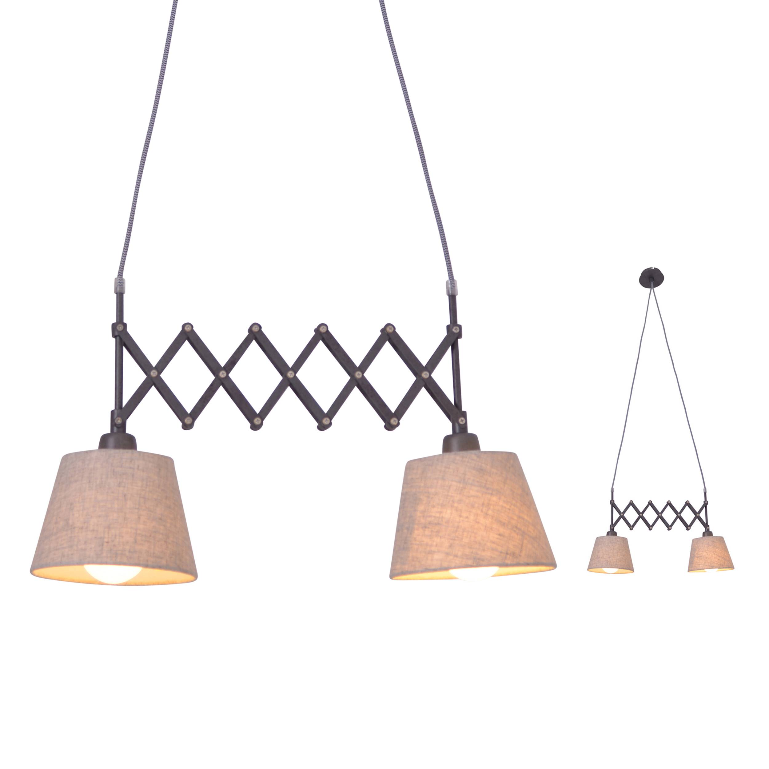 Scherenpendelleuchte "ADRIENNE" max. b: 35-57cm natur