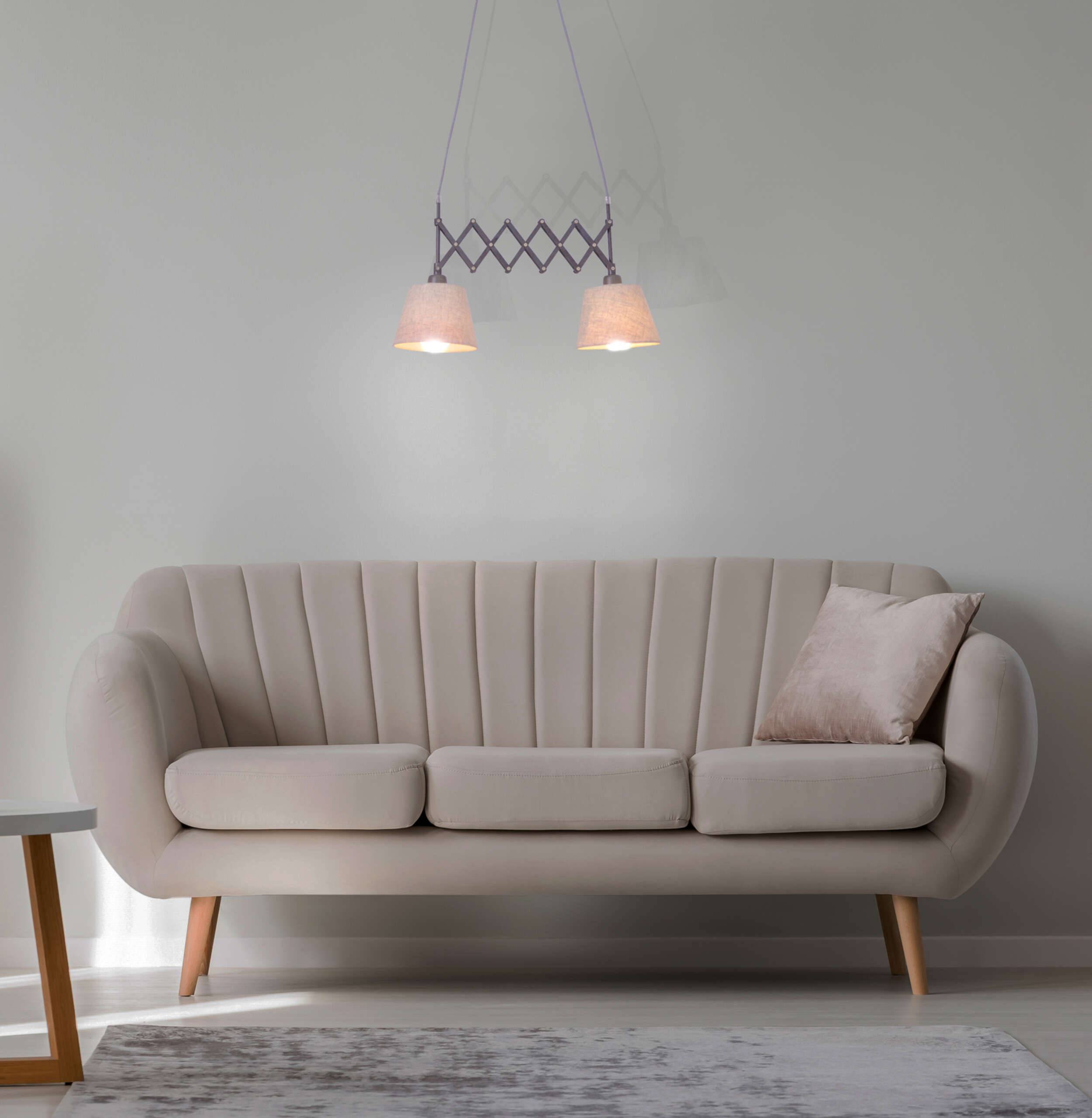 Scherenpendelleuchte "ADRIENNE" max. b: 35-57cm natur