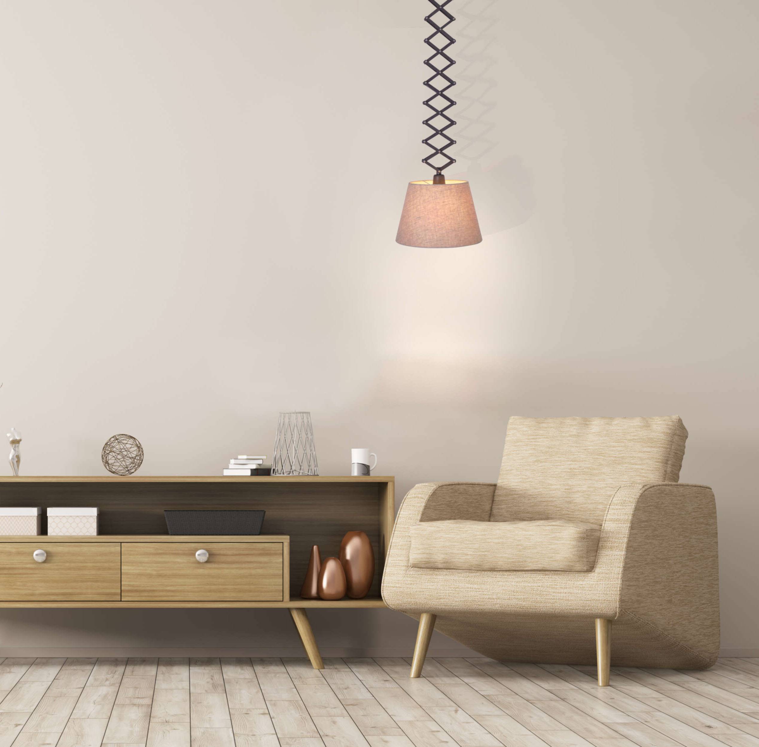 Scheren-Pendelleuchte "ADRIENNE" max. h: 120cm natur