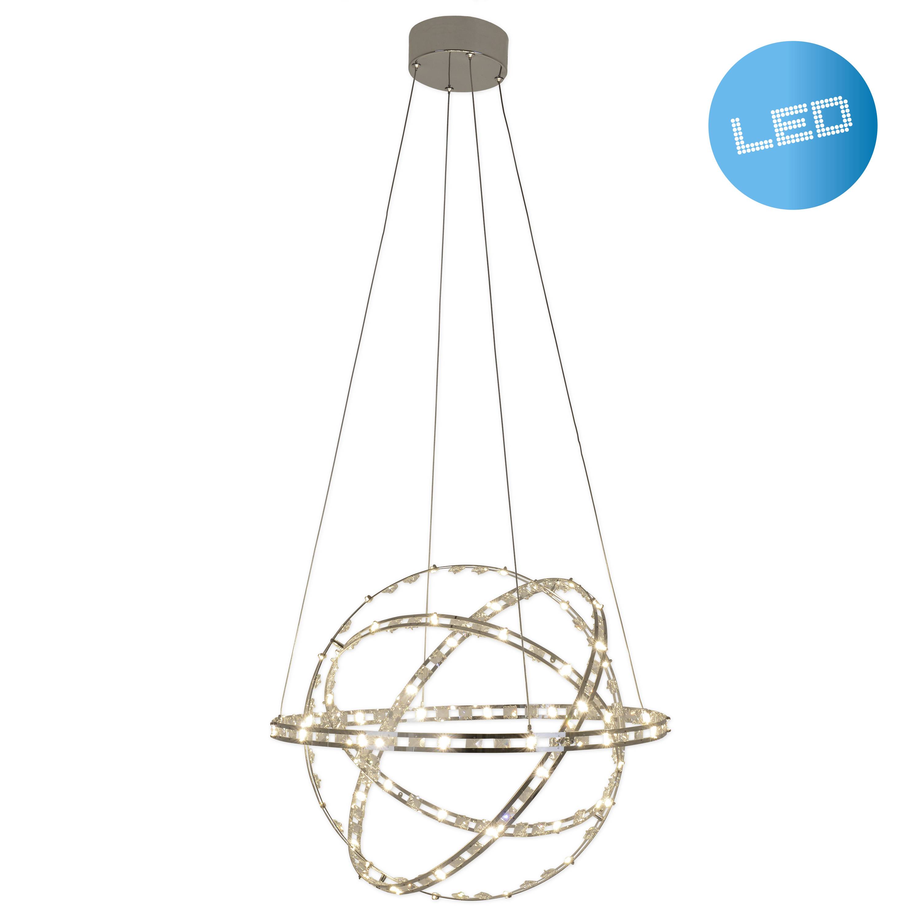 LED Pendelleuchte "COSMOS" D: 60cm chrom