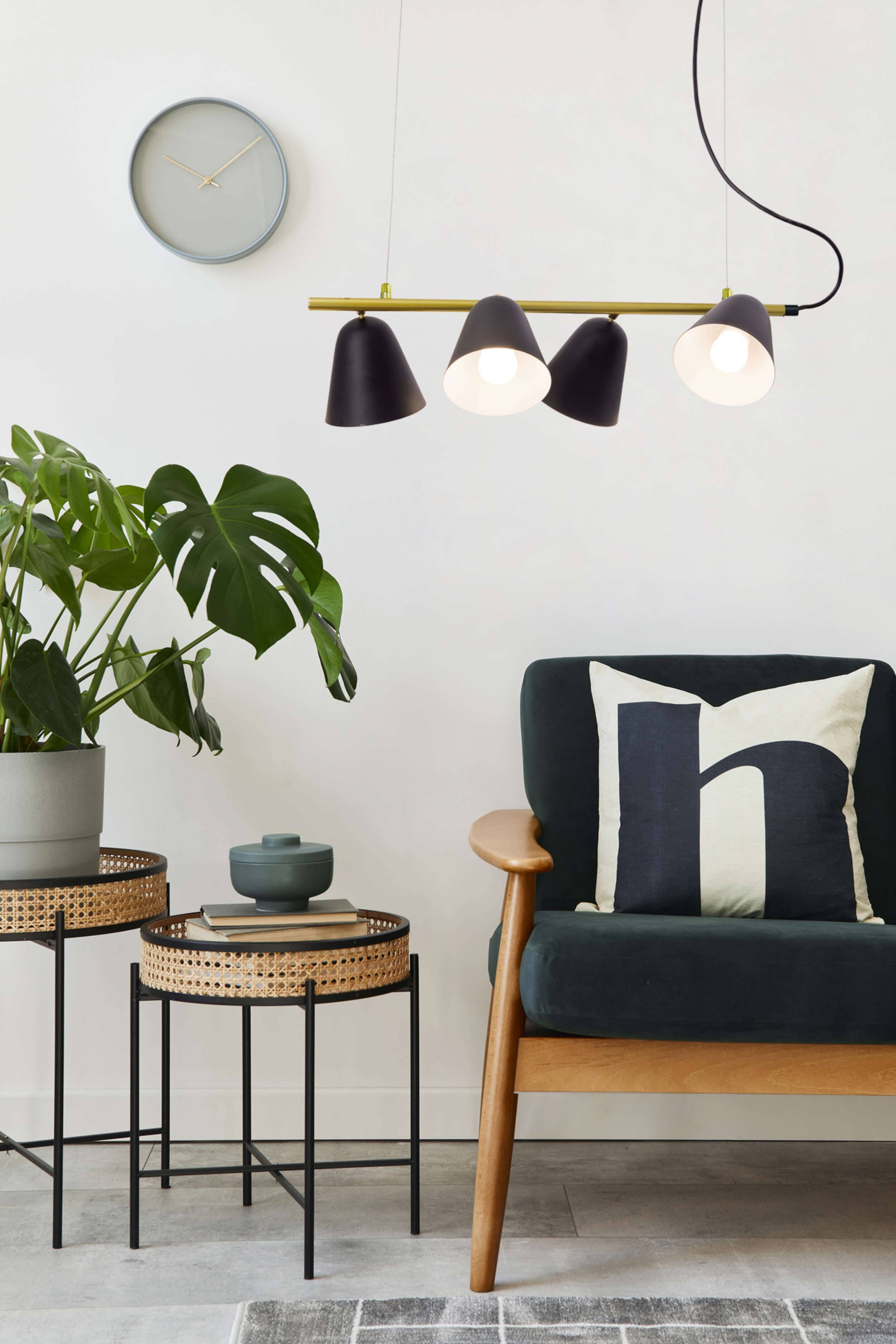 4er Pendelleuchte "TRITON" l: 61cm schwarz