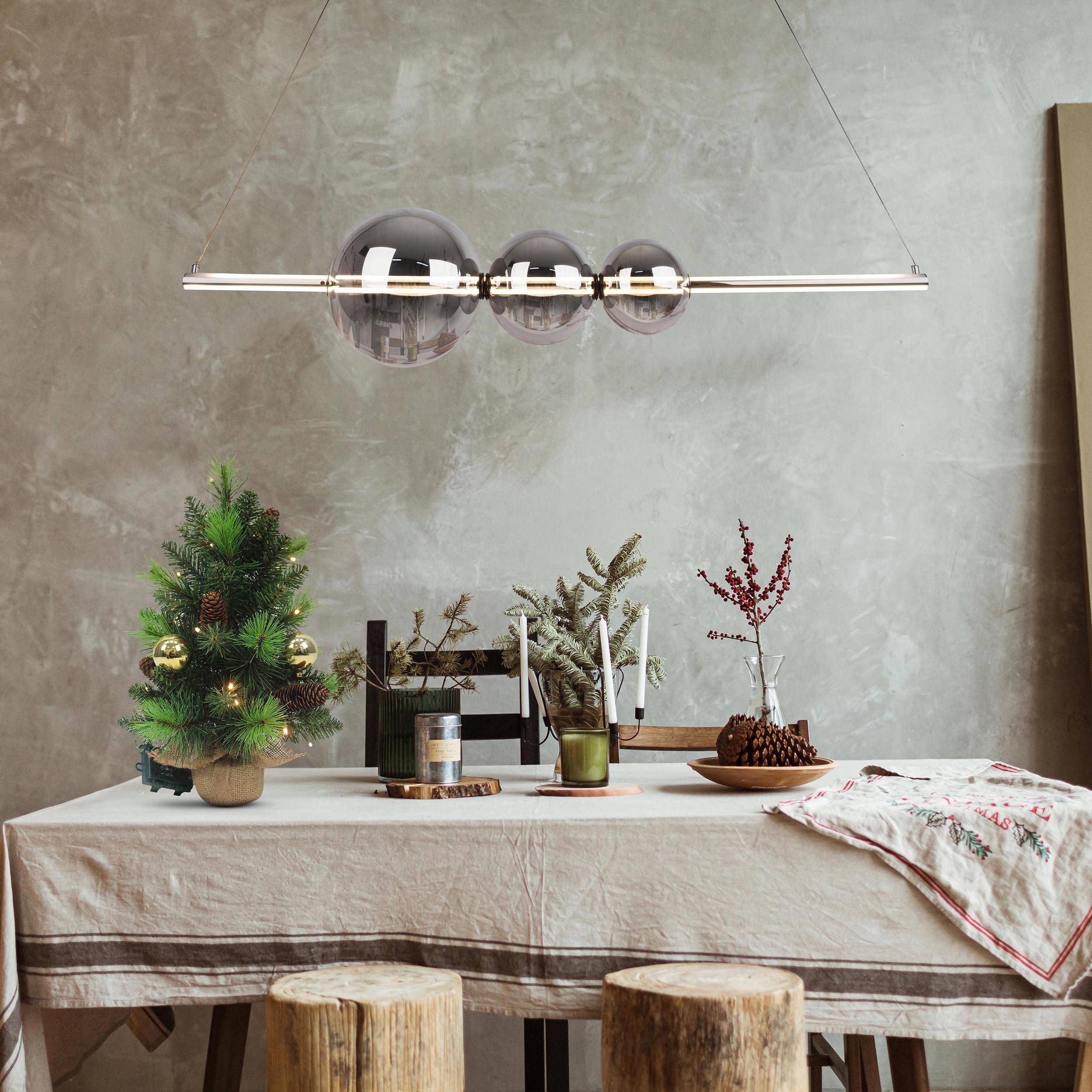 LED Pendelleuchte chrom "NOVA" (3 Kugeln)