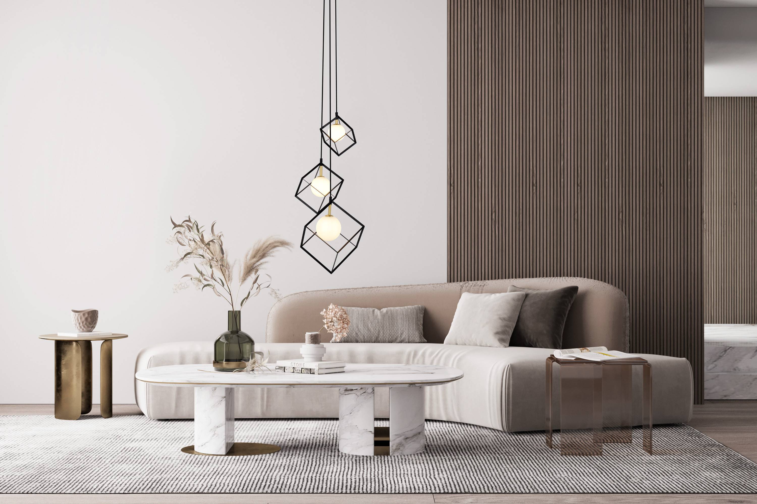 3 flg. Pendelleuchte "CADRE" H: 147cm