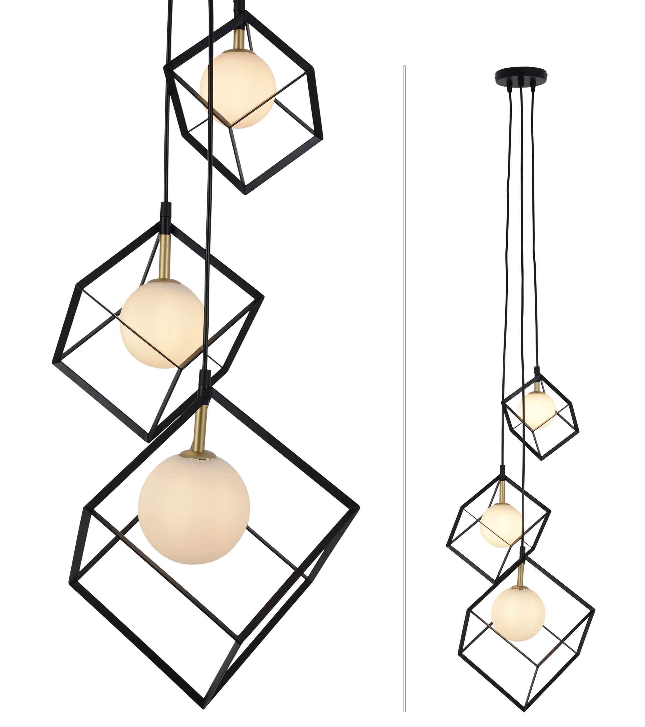 3 flg. Pendelleuchte "CADRE" H: 147cm