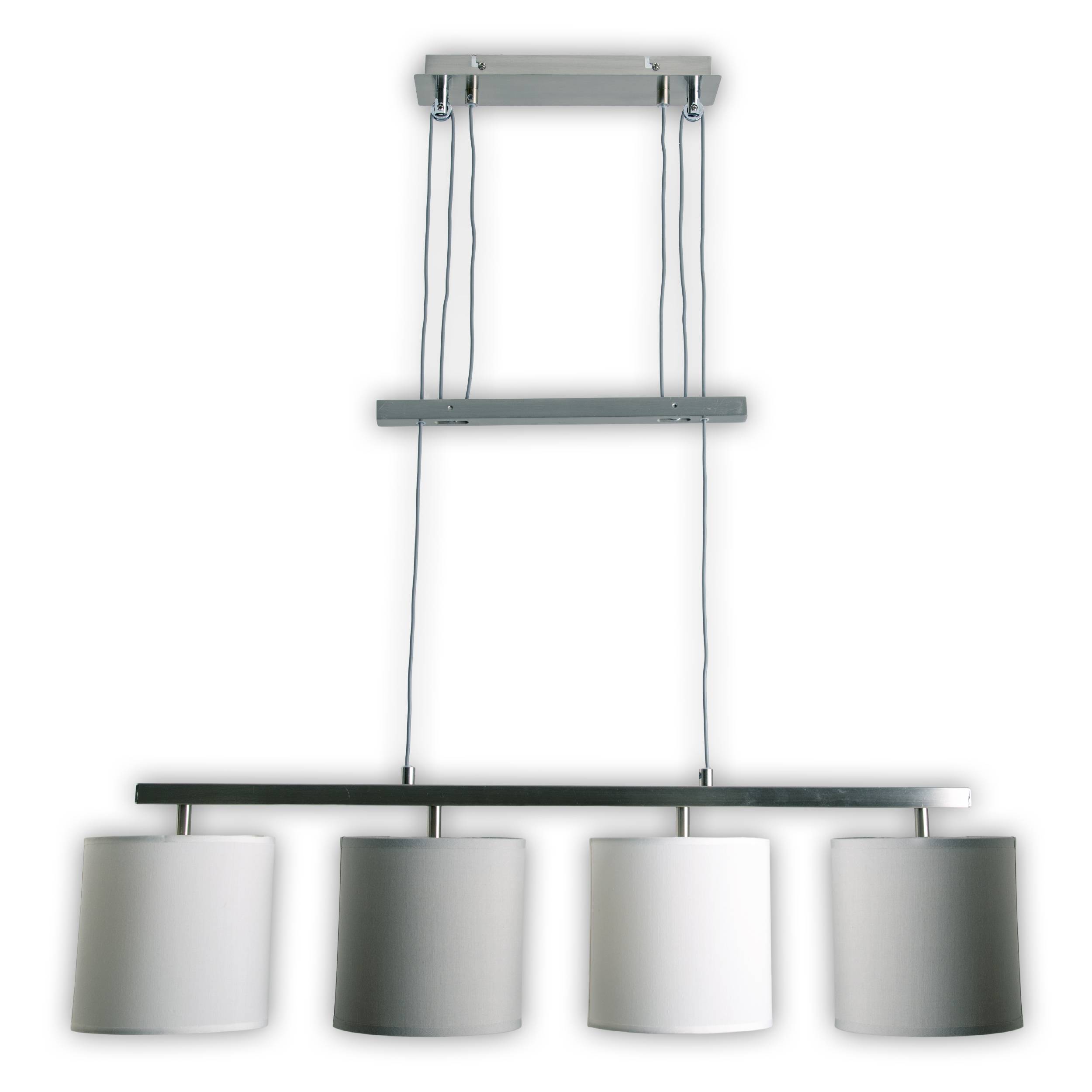 4er Pendelleuchte "TILDE" l: 86cm grau/weiß