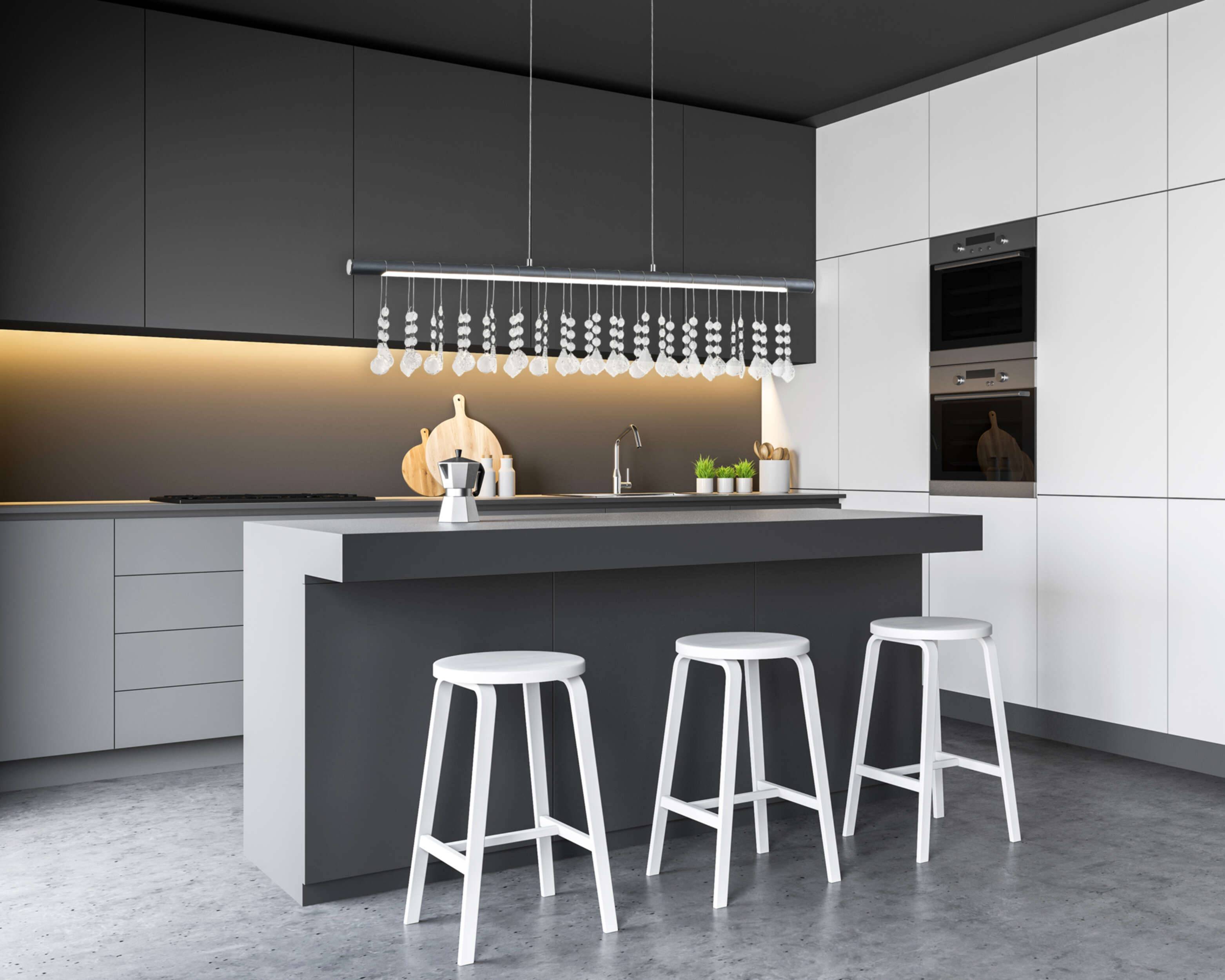 LED Pendelleuchte "NOBILIS" l: ca. 100 cm - grau