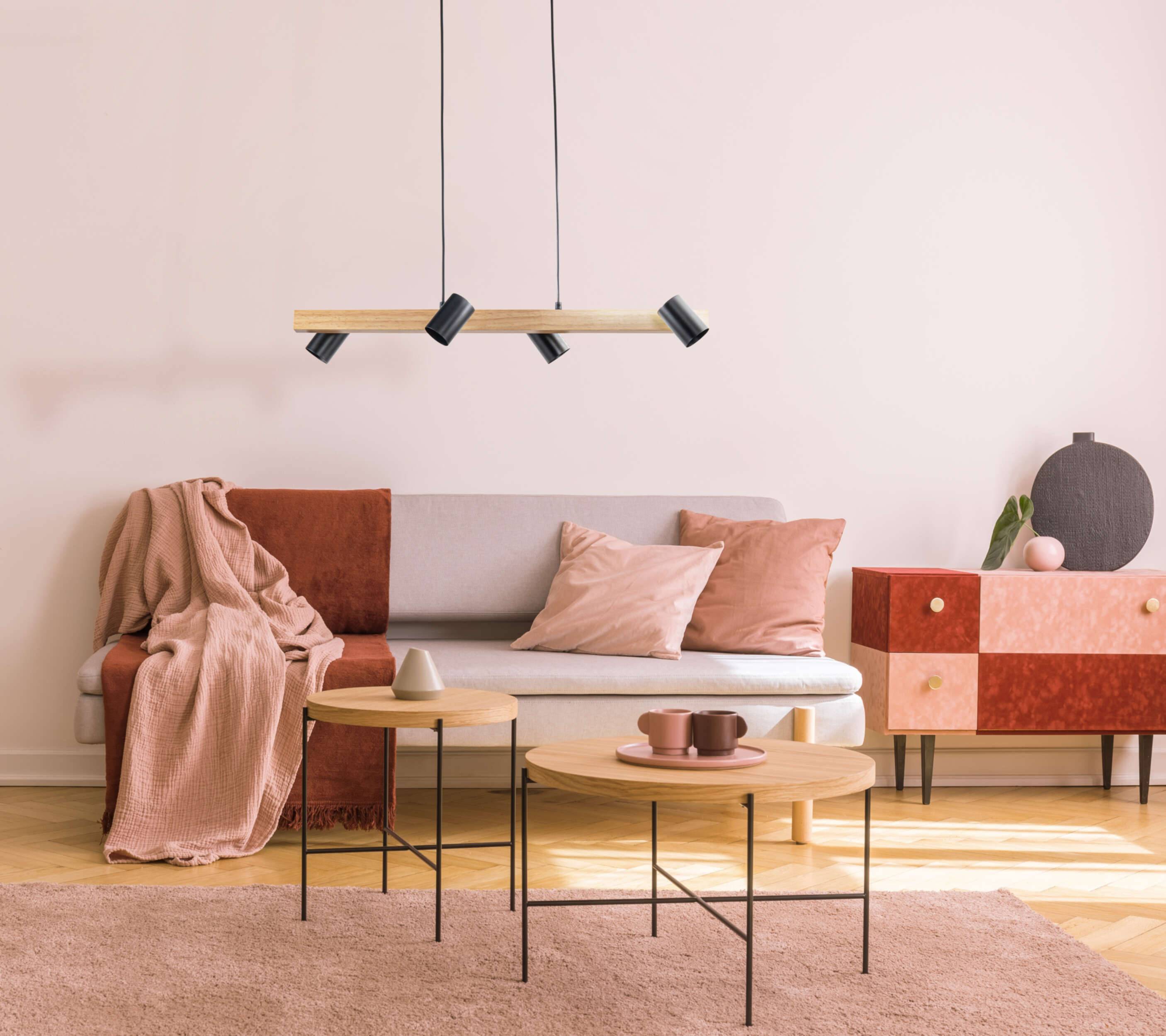 4er Pendelleuchte "FRIDA" schwarz