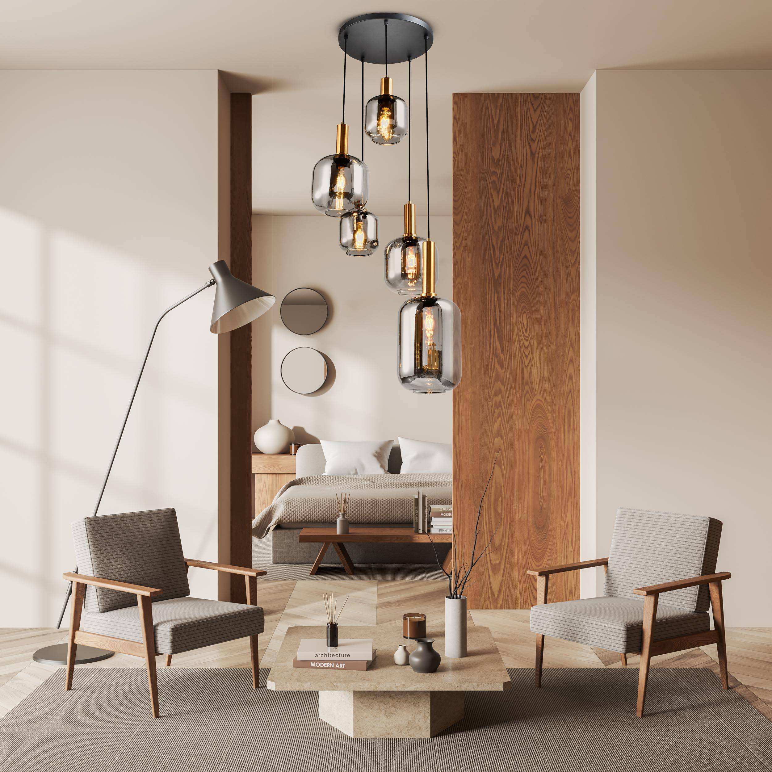 5er Pendelleuchte "FUMO"