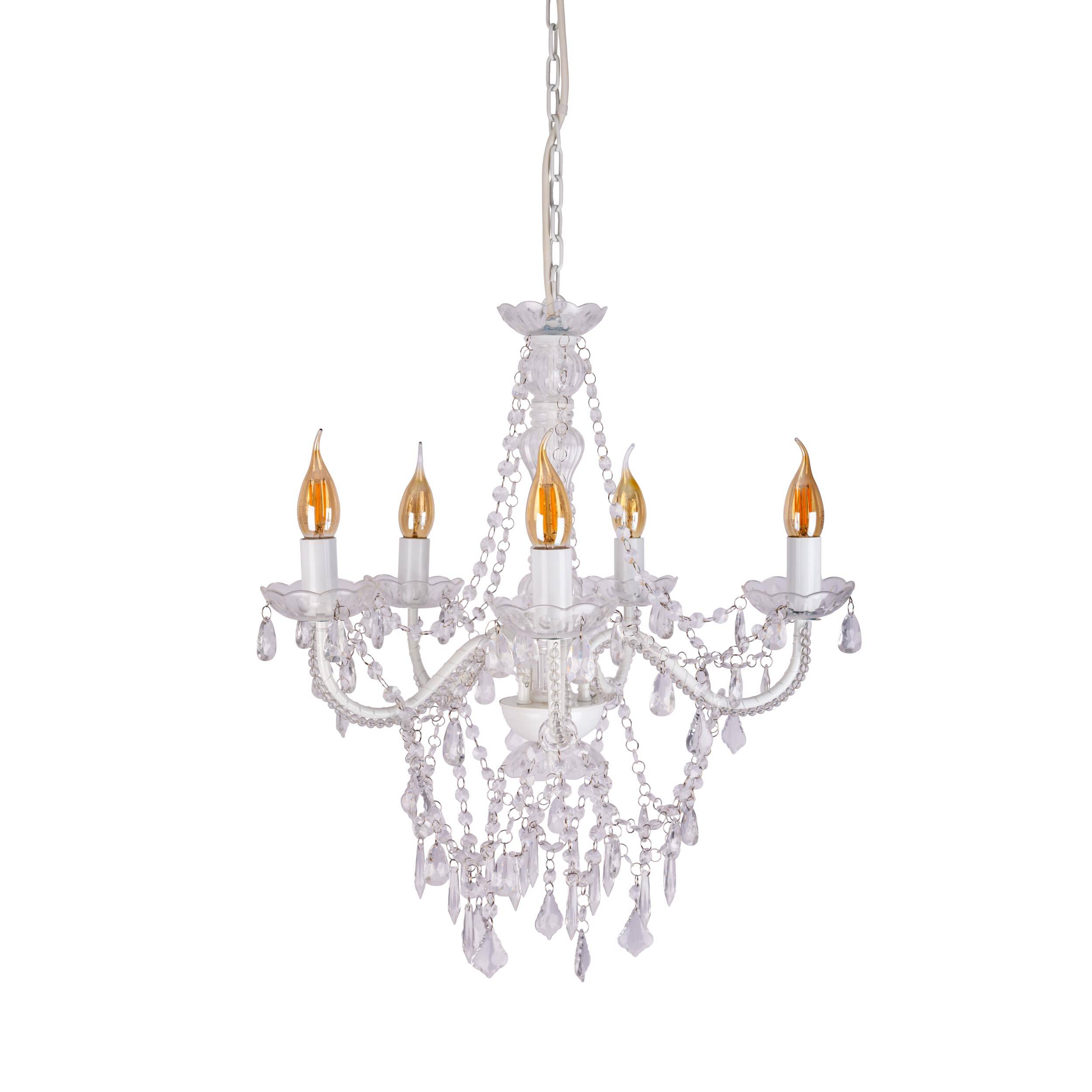 5er Krone "CECILIA" D: 52 cm weiß