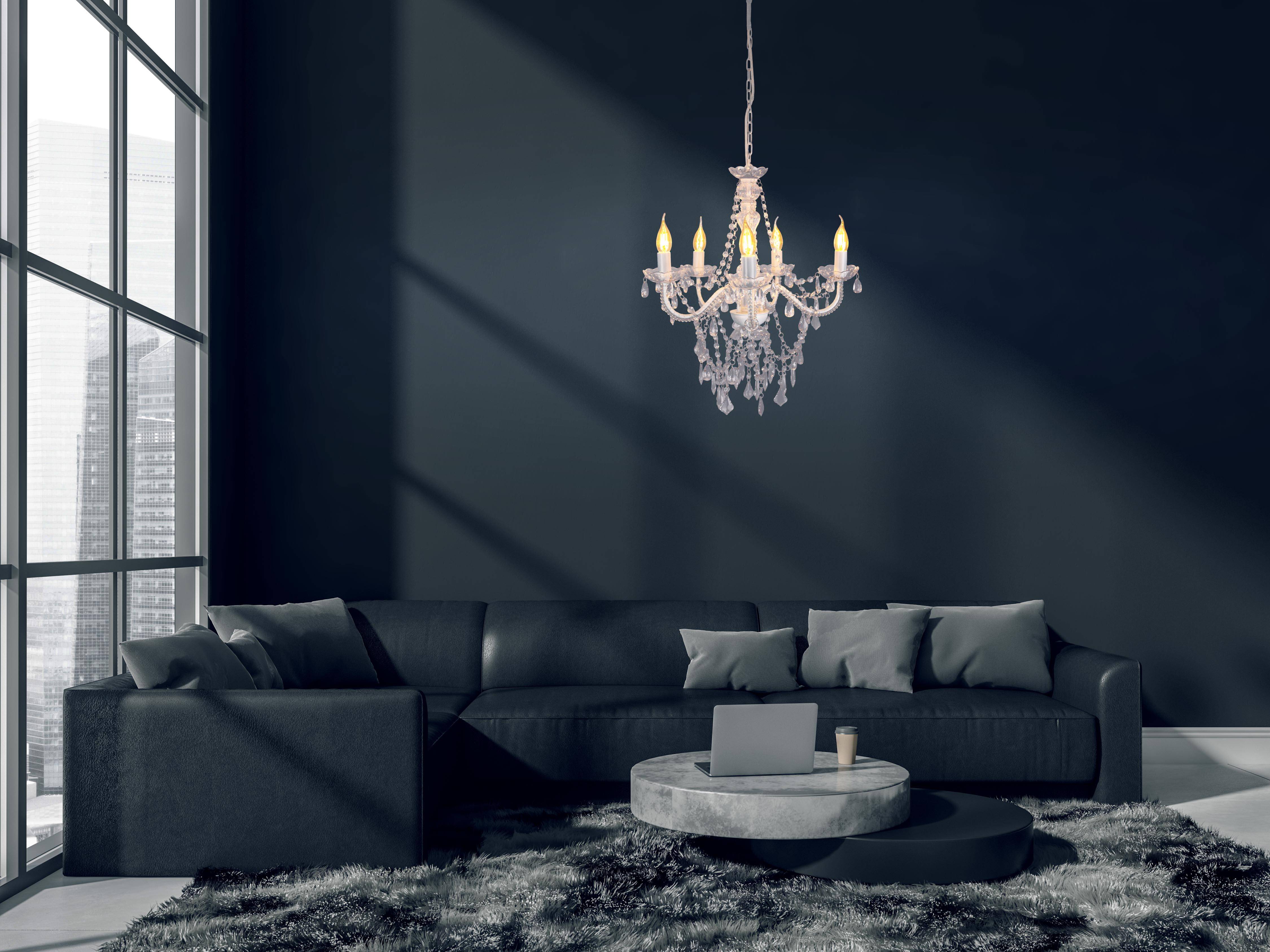 5er Krone "CECILIA" D: 52 cm weiß