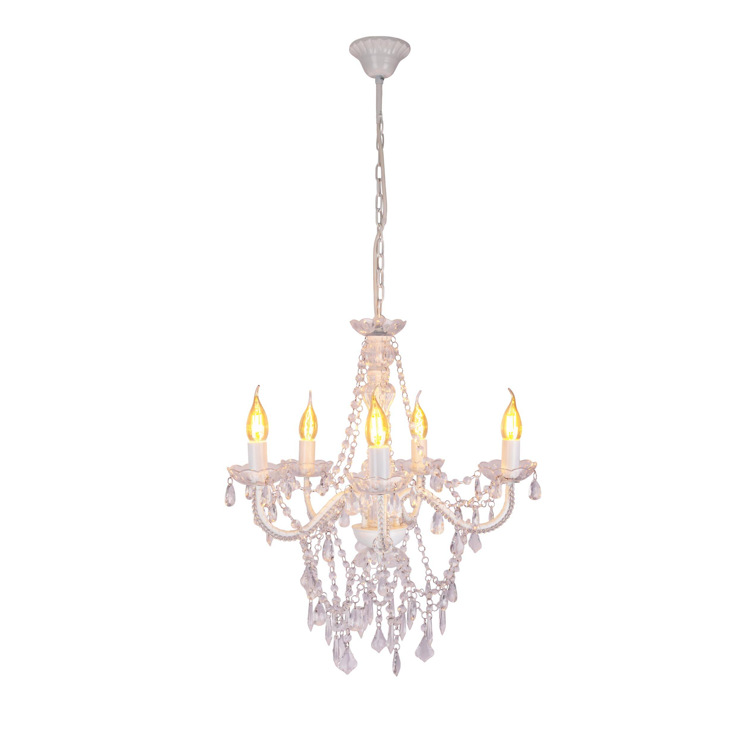 5er Krone "CECILIA" D: 52 cm weiß