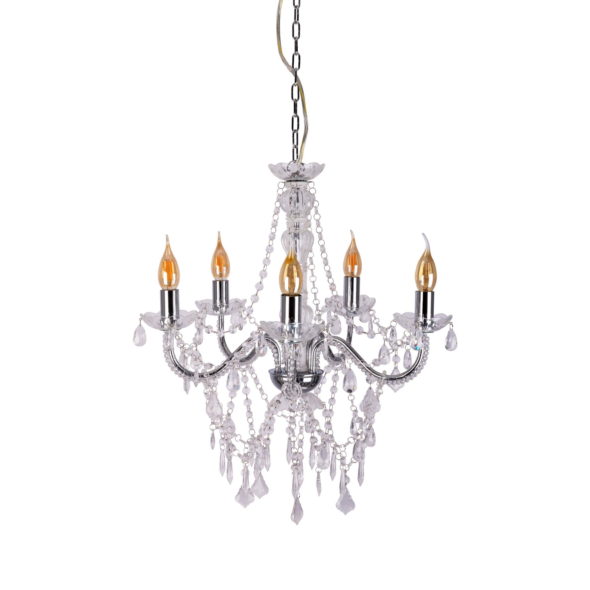 5er Krone "CECILIA" D: 52 cm chrom