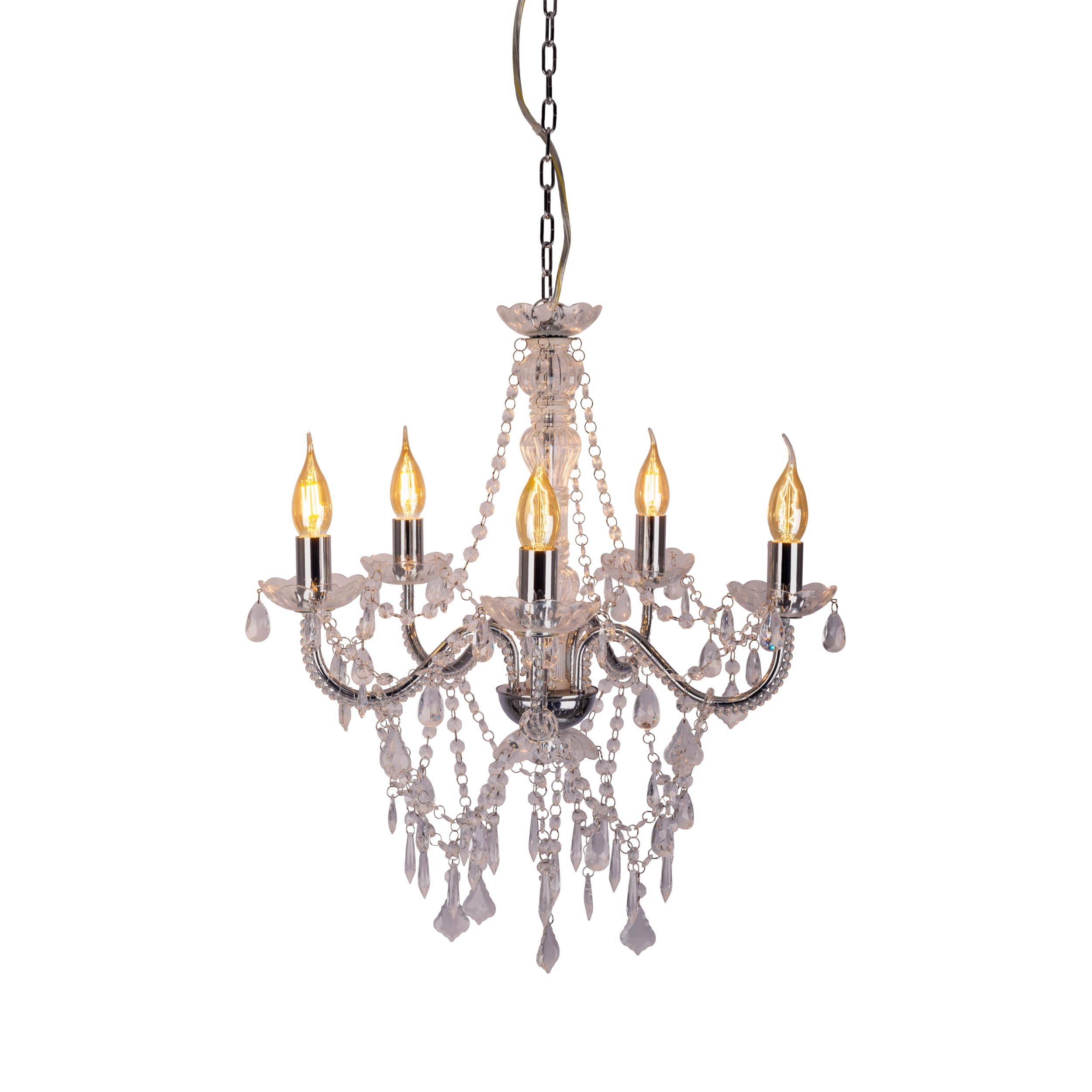 5er Krone "CECILIA" D: 52 cm chrom