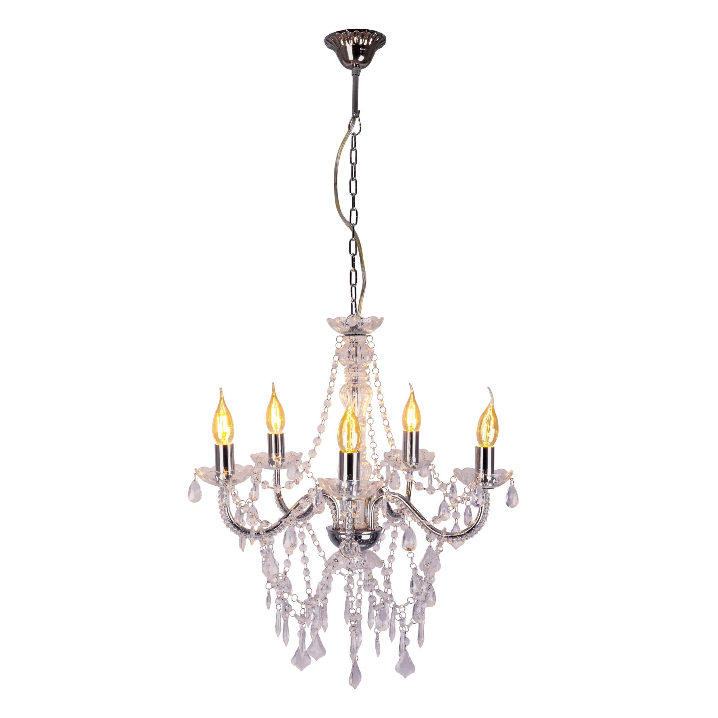 5er Krone "CECILIA" D: 52 cm chrom