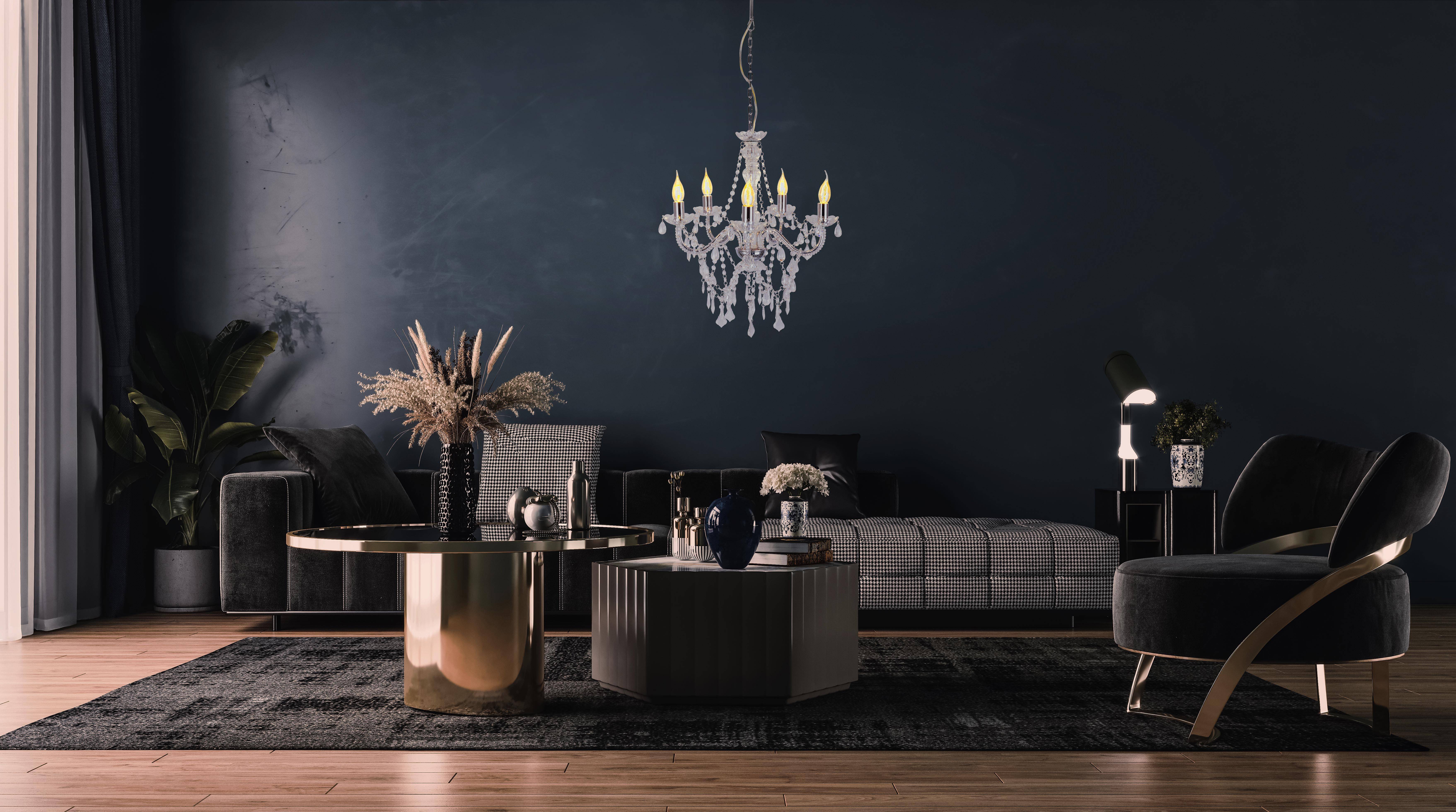 5er Krone "CECILIA" D: 52 cm chrom