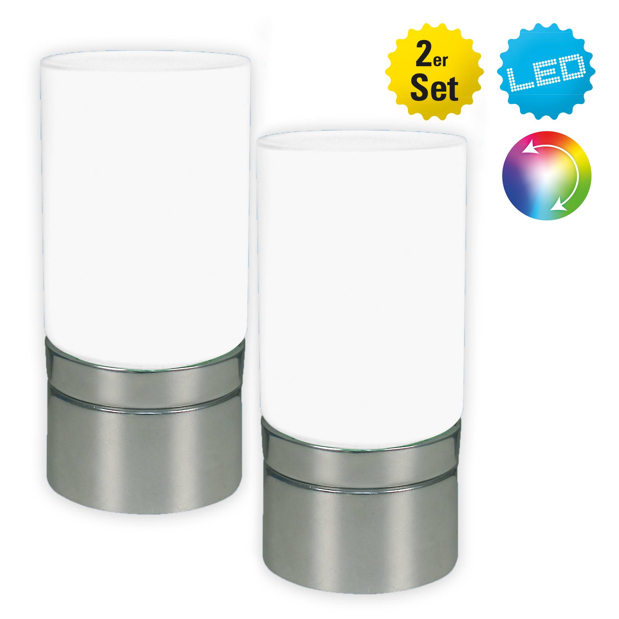 2er-Set LED-Deko-Glastischleuchte