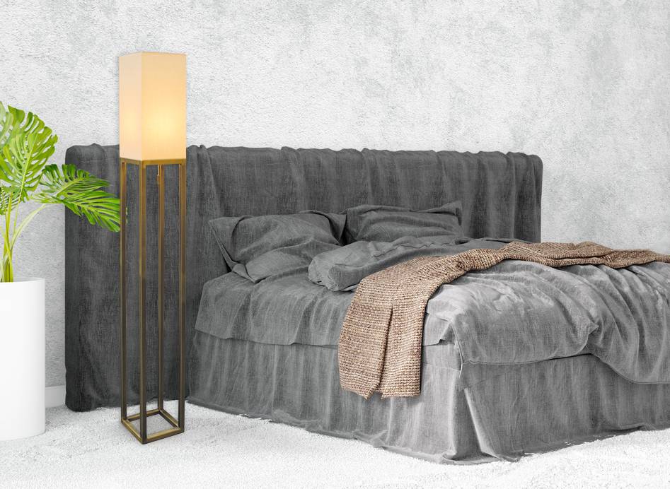 Stehleuchte h: 150cm beige "ALFA"