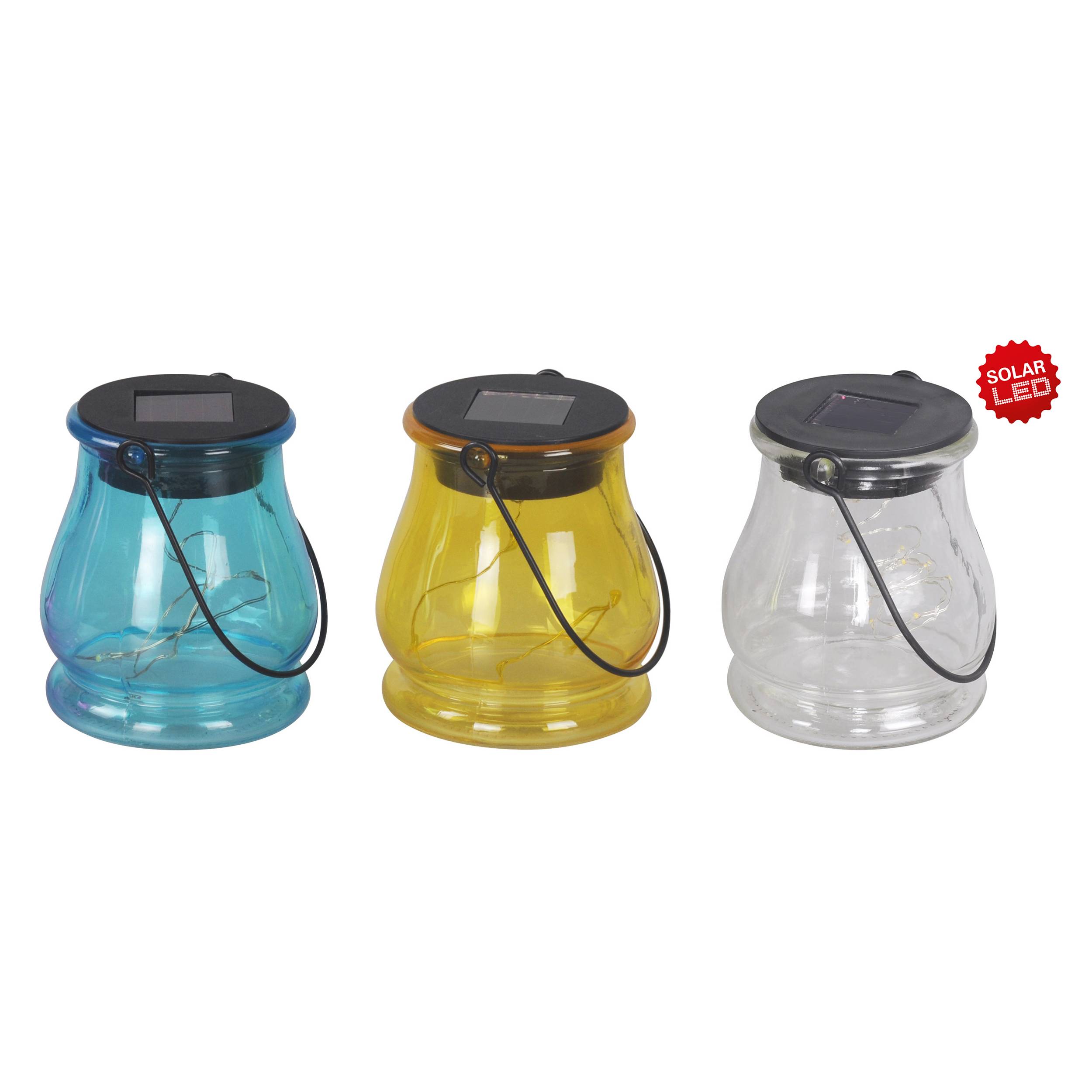 3er-Set LED-Solar-Dekoleuchte