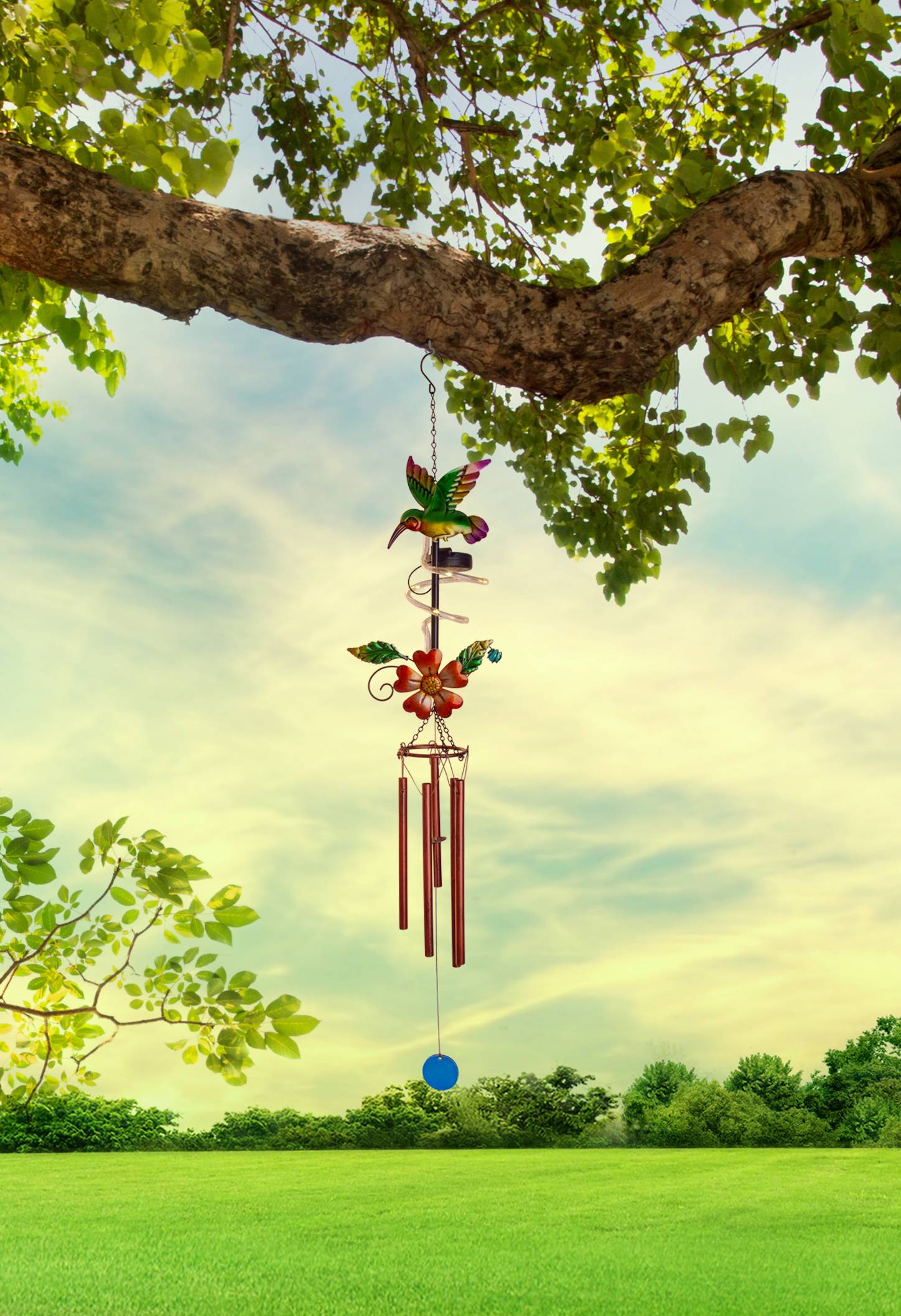 LED Solarleuchte / Windspiel "COLIBRI"