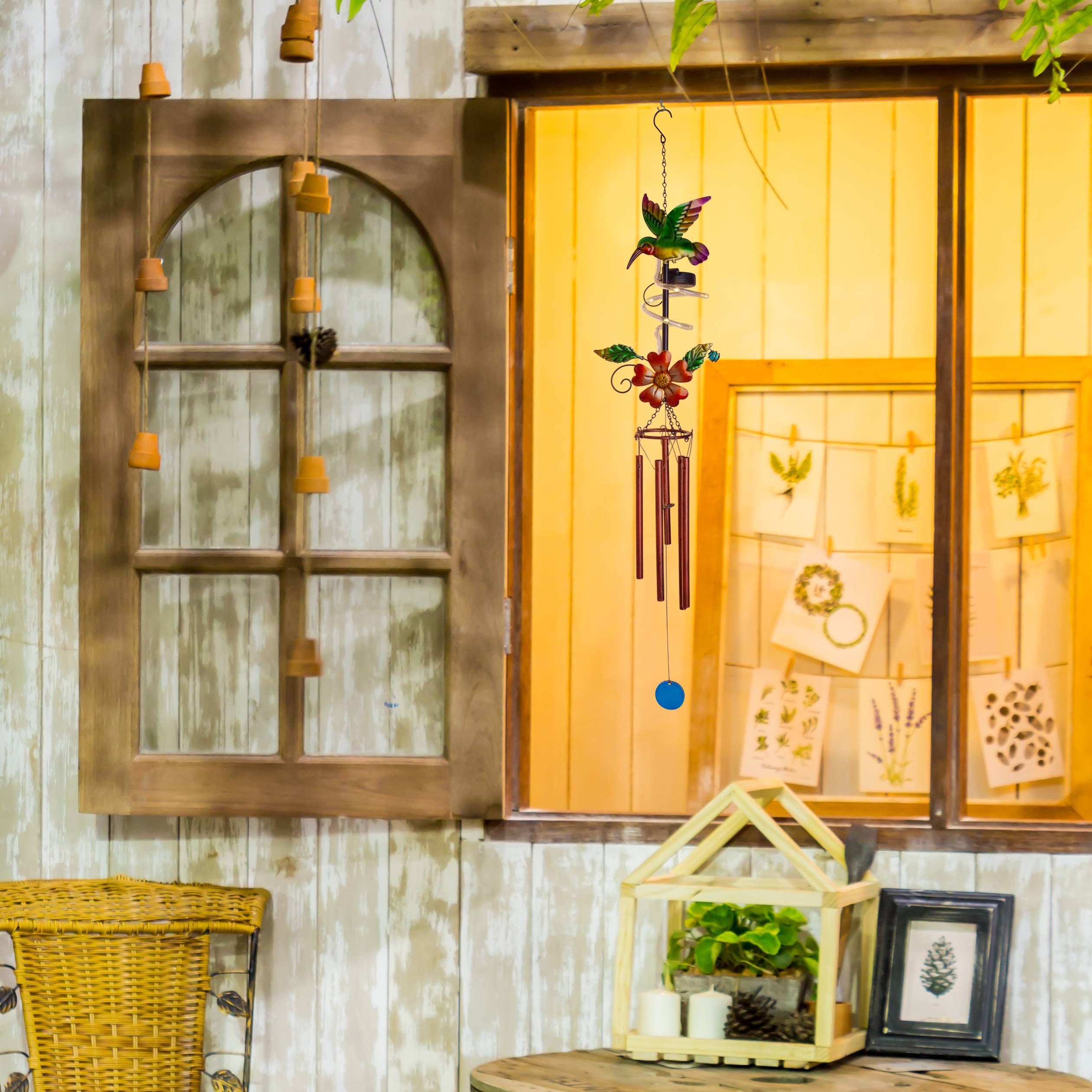 LED Solarleuchte / Windspiel "COLIBRI"