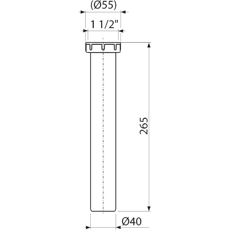 Alcadrain Verstellrohr mit einer Überwurfmutter 6/4" DN40