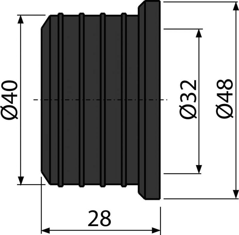 Alcadrain Z0003-ND Embout en caoutchouc 40/32