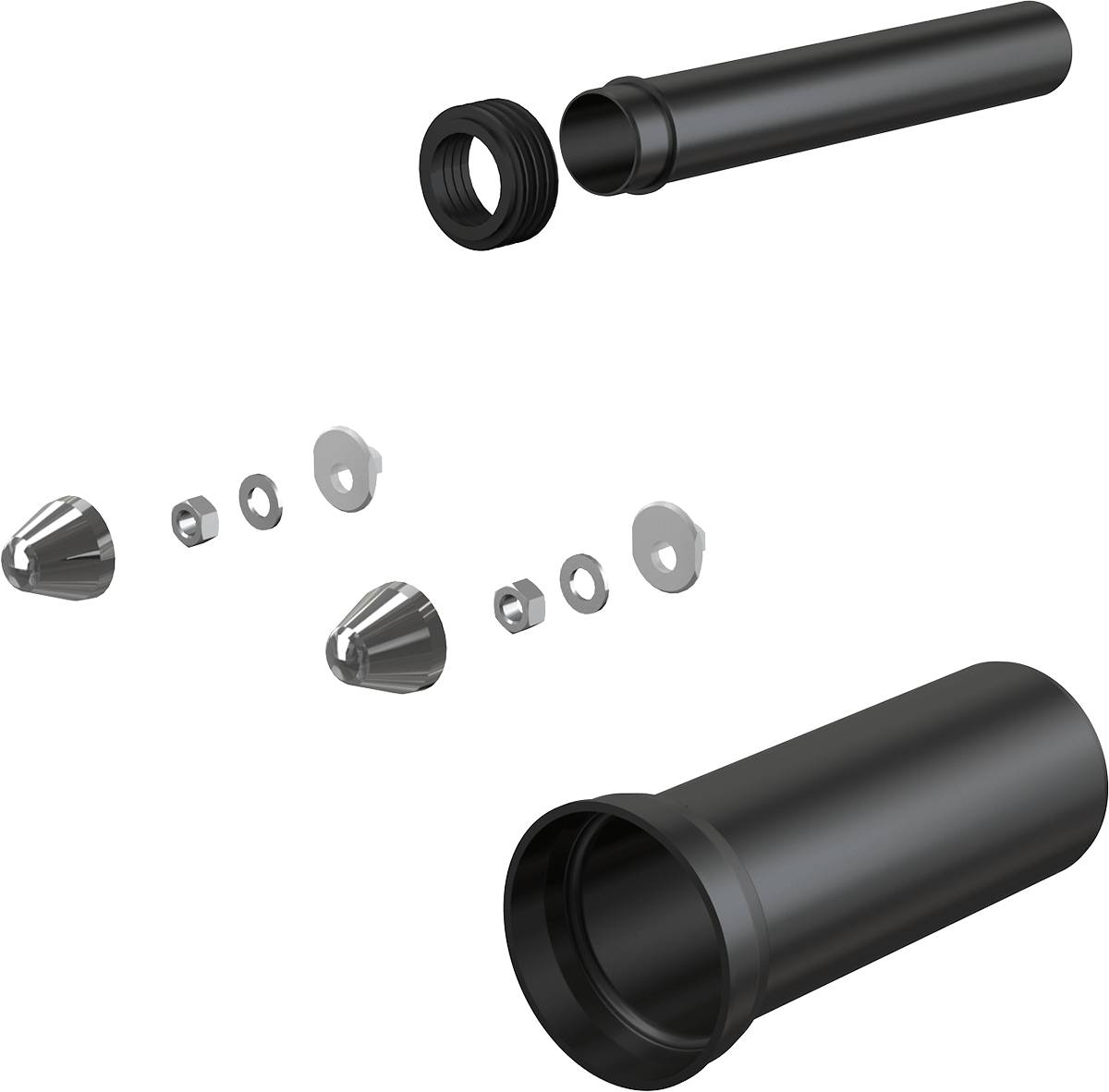 alcadrain accessoires WC complet DN110, 300 mm, PE, chromé